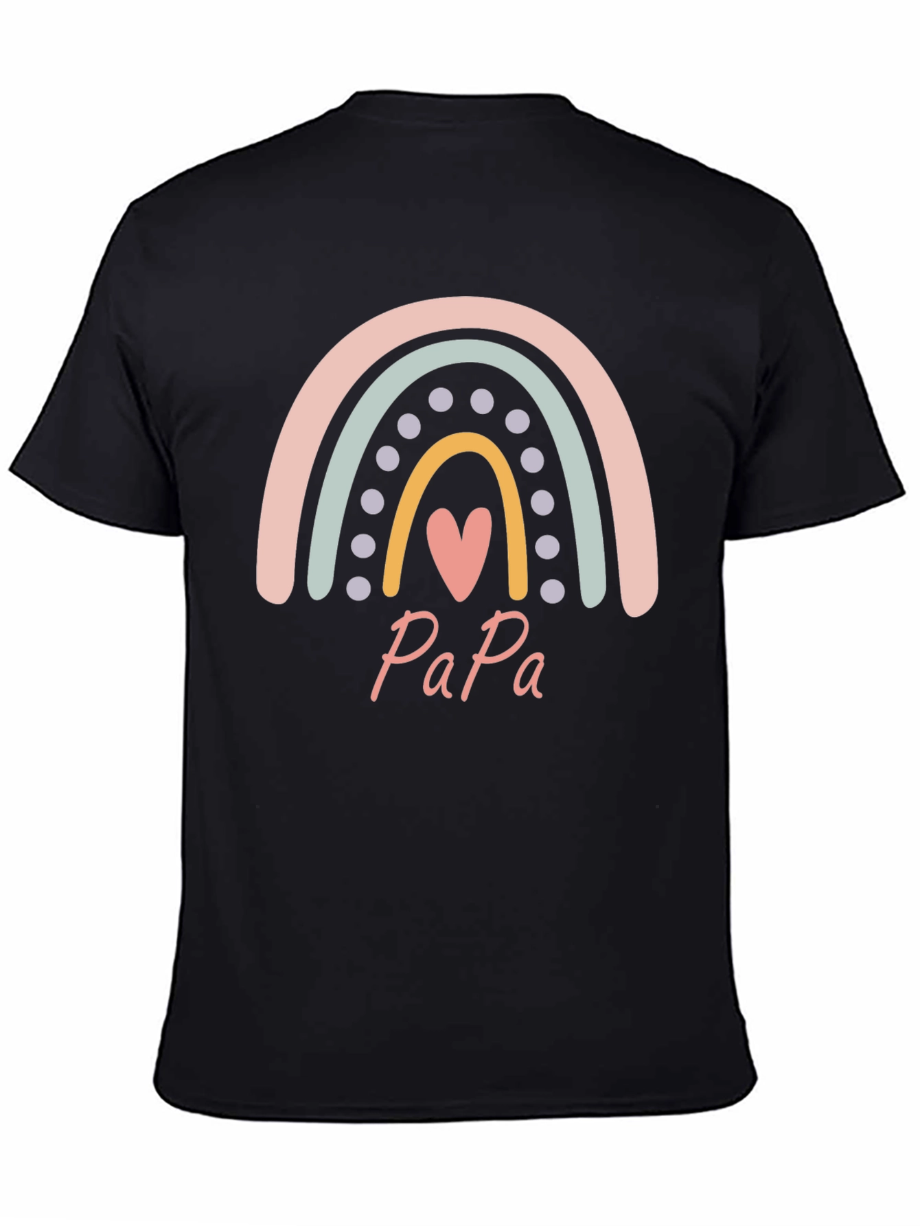 Papa Rainbow Heart T-Shirt - Fathers Day Gift