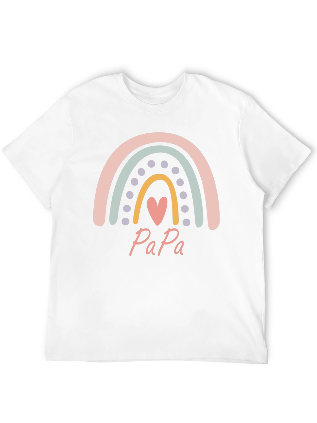 Papa Rainbow Heart T-Shirt - Fathers Day Gift