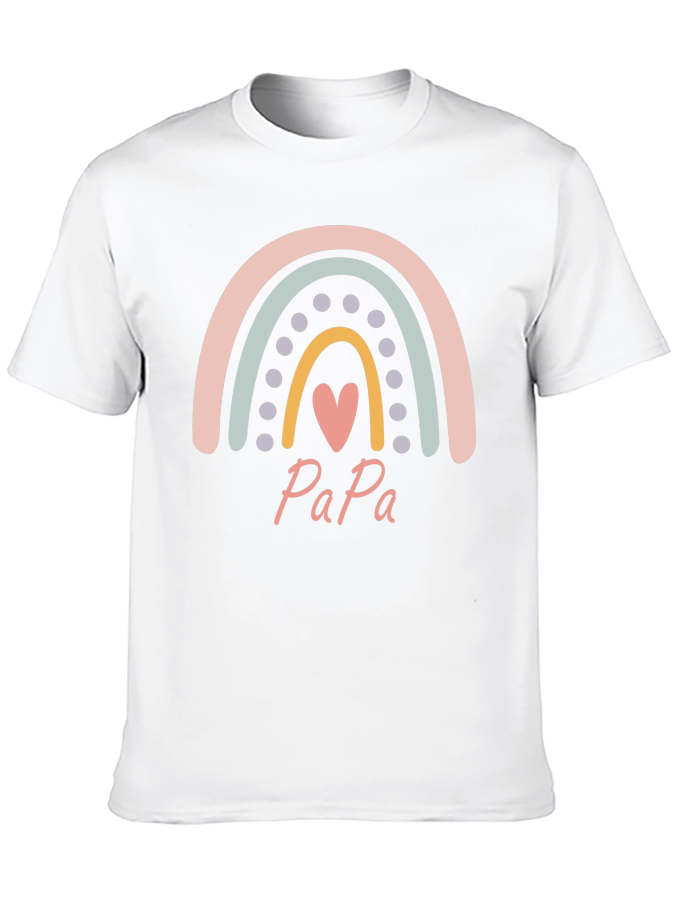 Papa Rainbow Heart T-Shirt - Fathers Day Gift
