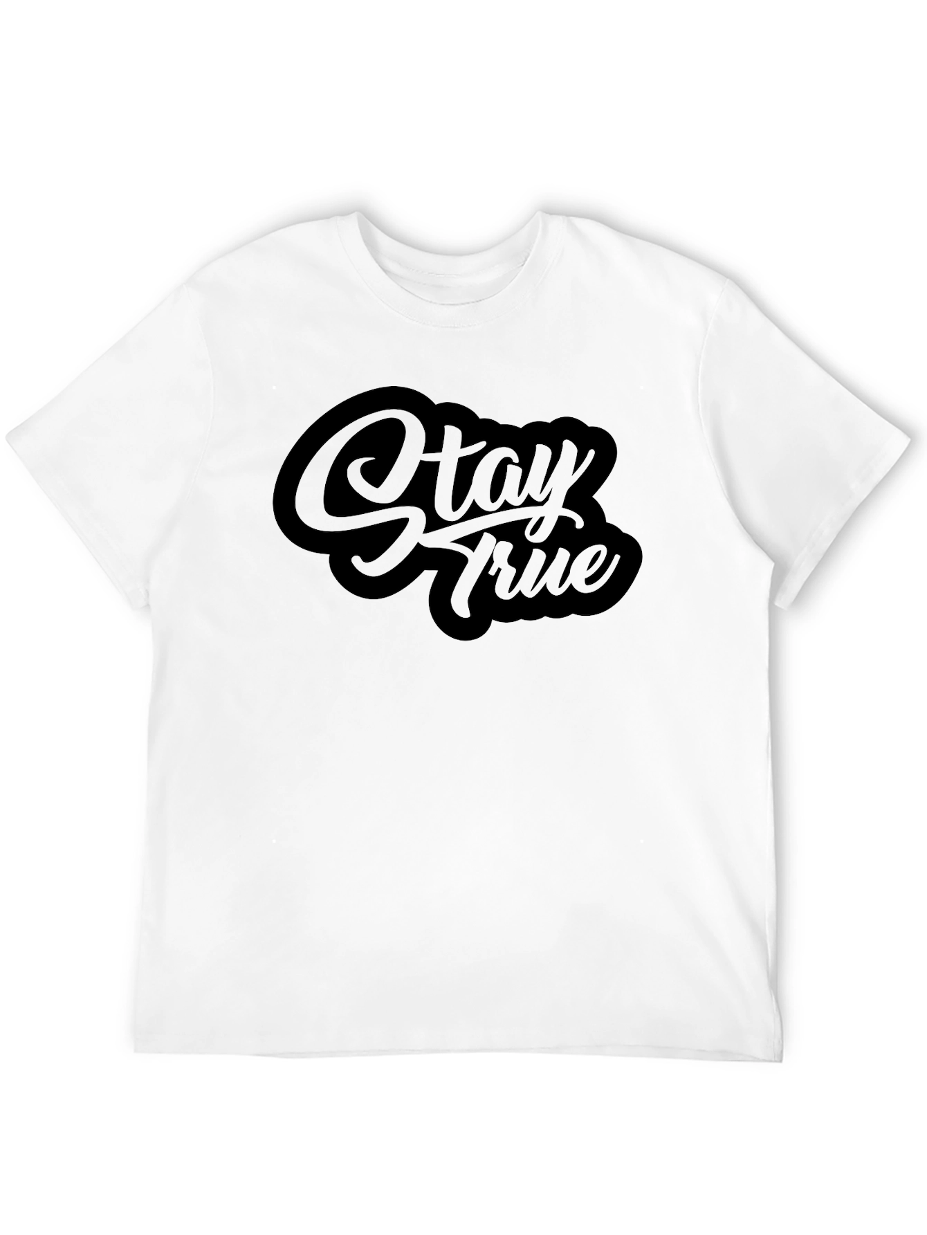 Stay True Black Graphic Tee - Stylish Casual Wear