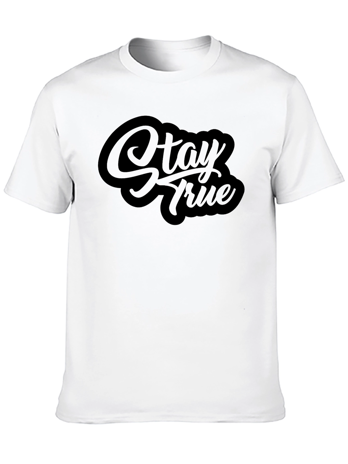 Stay True Black Graphic Tee - Stylish Casual Wear