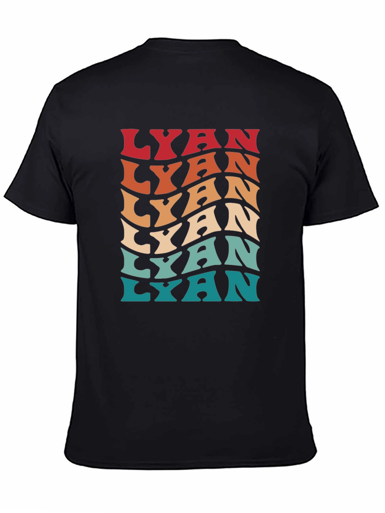 Retro Lyan Graphic Tee - Cool Wavy Text Design