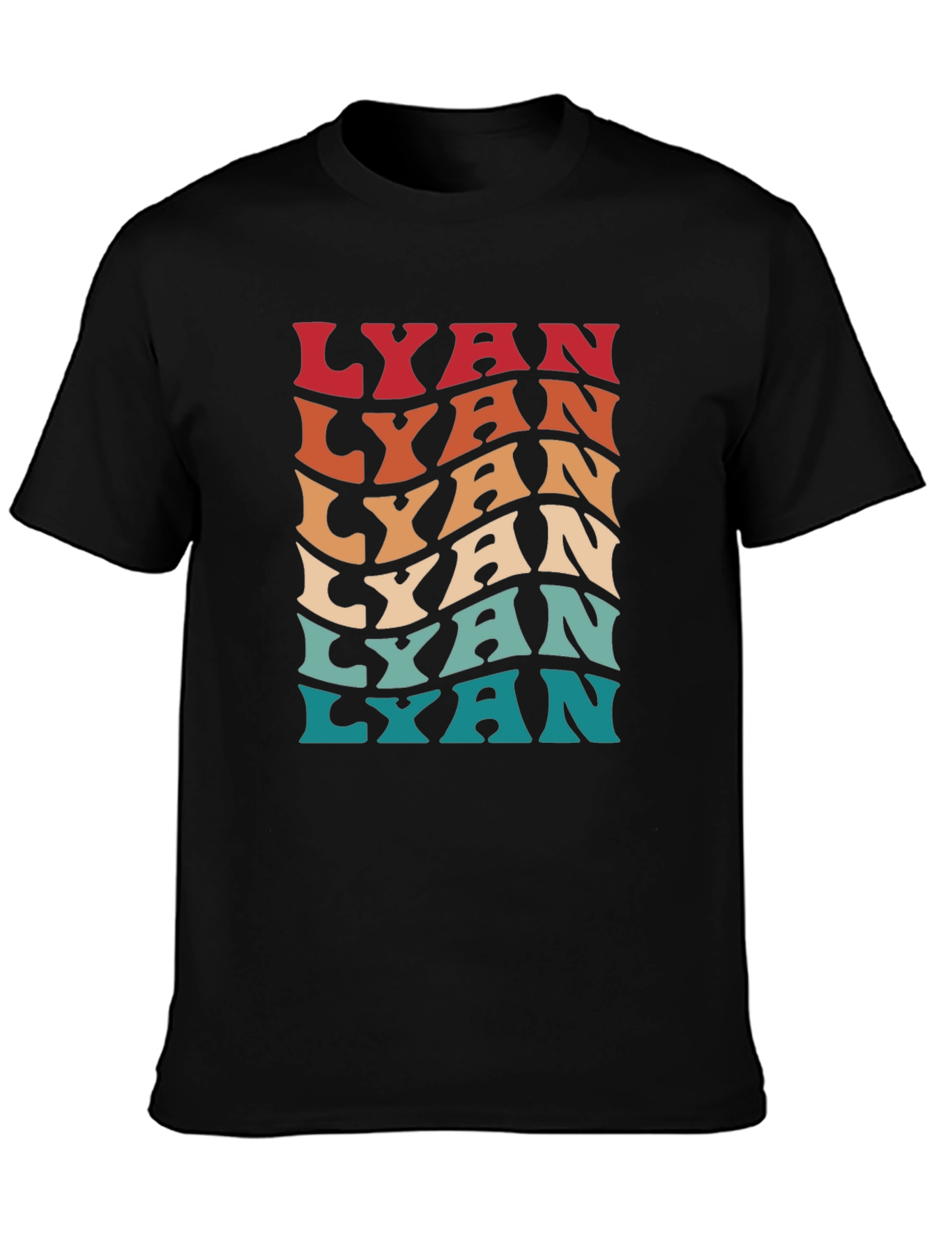 Retro Lyan Graphic Tee - Cool Wavy Text Design