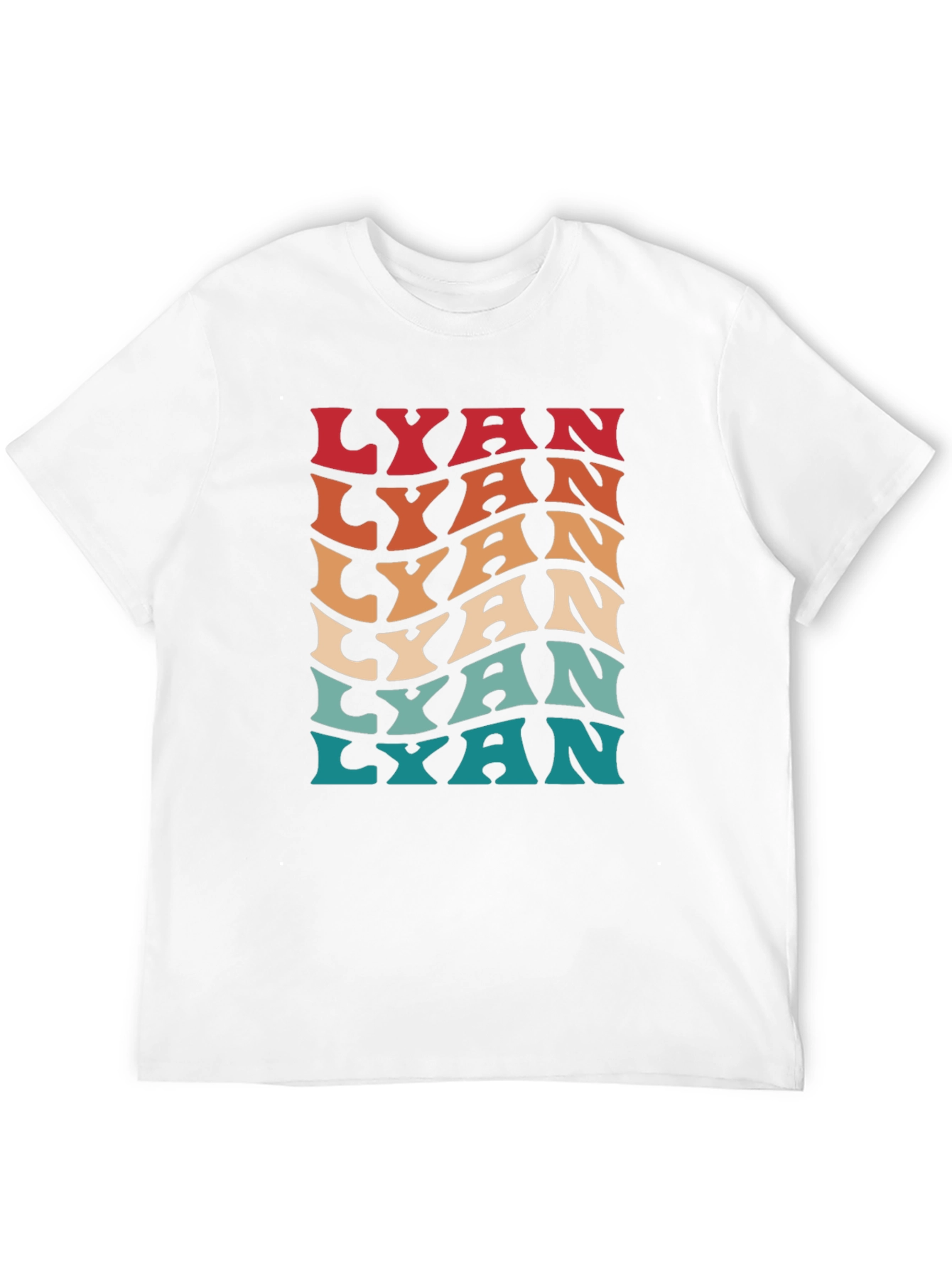 Retro Lyan Graphic Tee - Cool Wavy Text Design