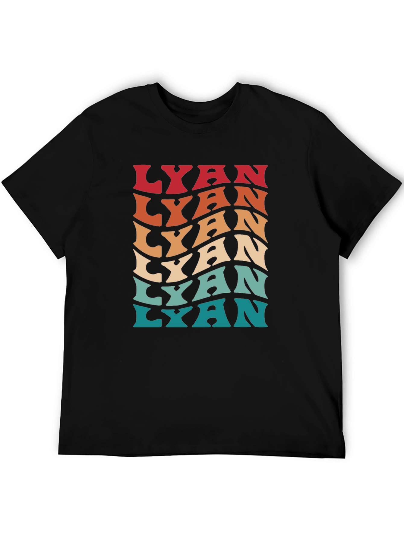 Retro Lyan Graphic Tee - Cool Wavy Text Design