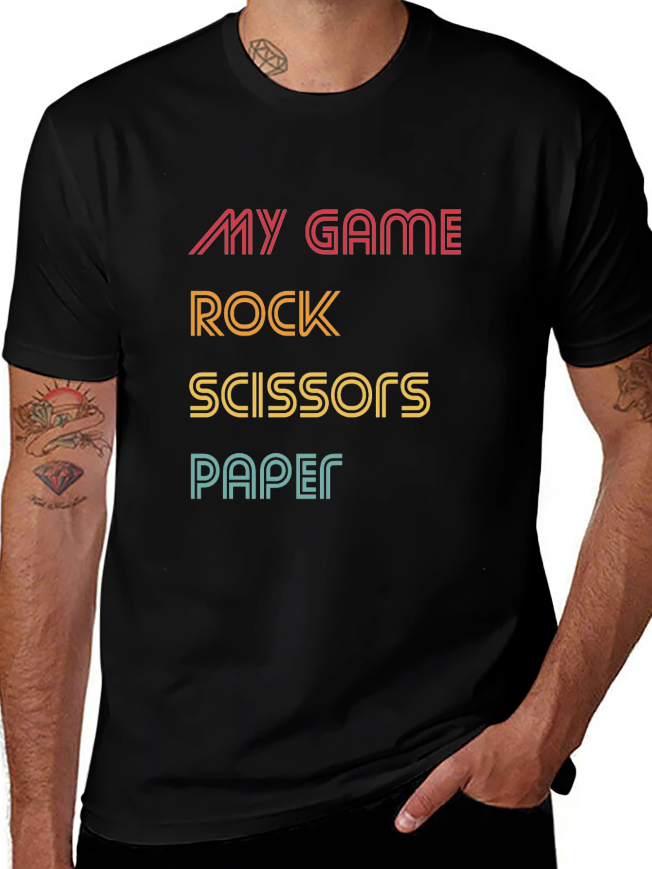 Rock Paper Scissors Graphic T-Shirt
