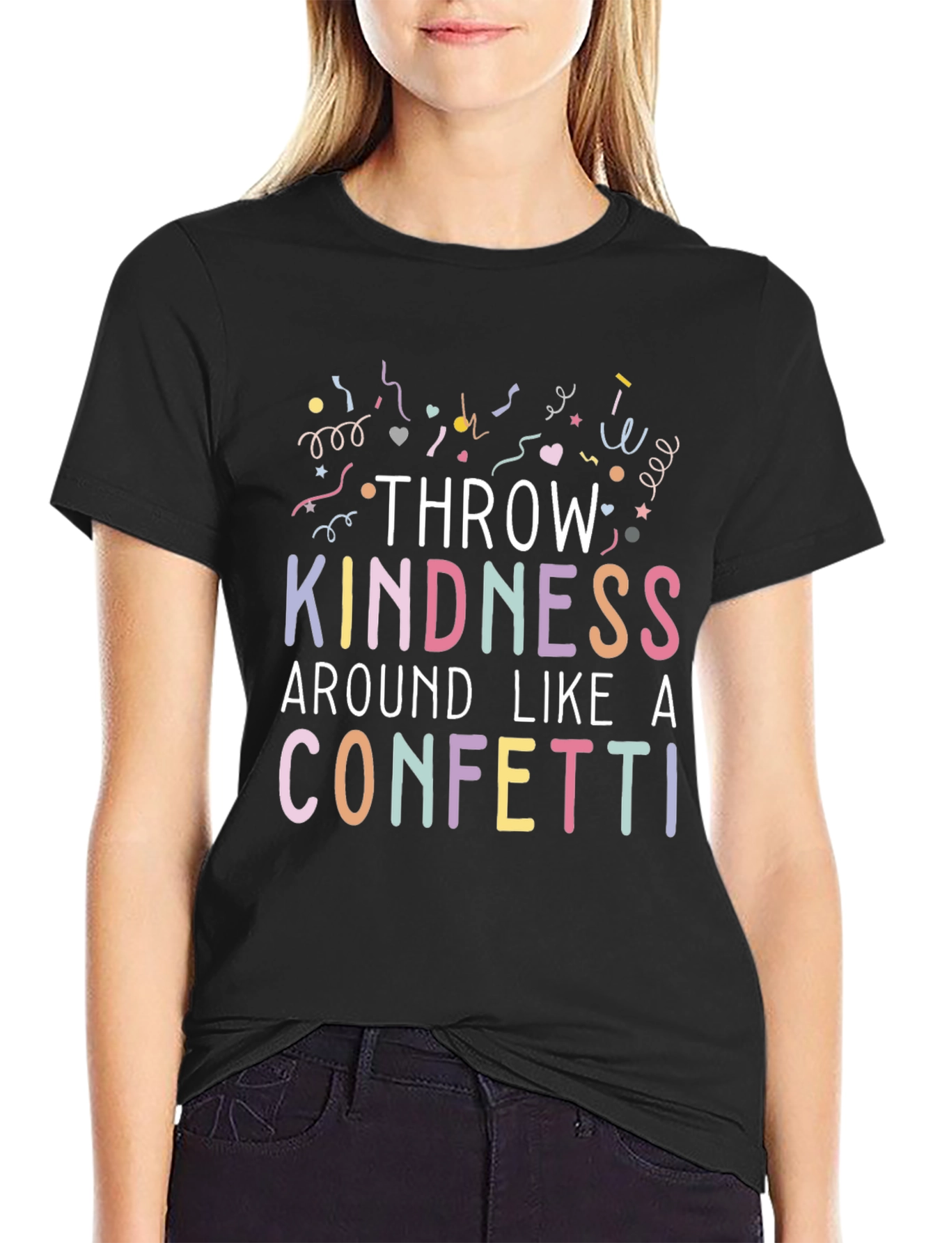 Kindness Confetti Black Tee