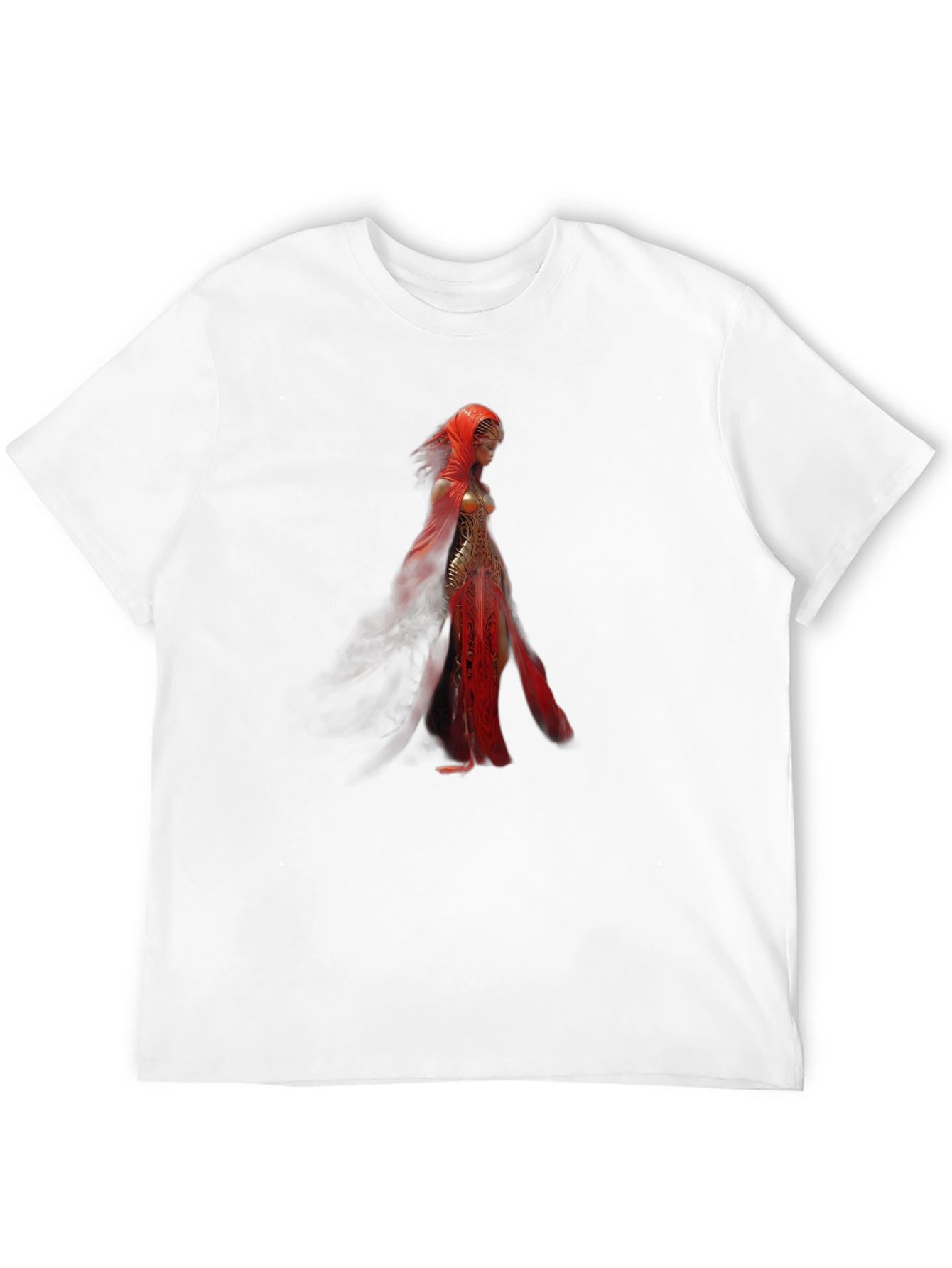 Mans Black T-Shirt - Red Goddess Graphic