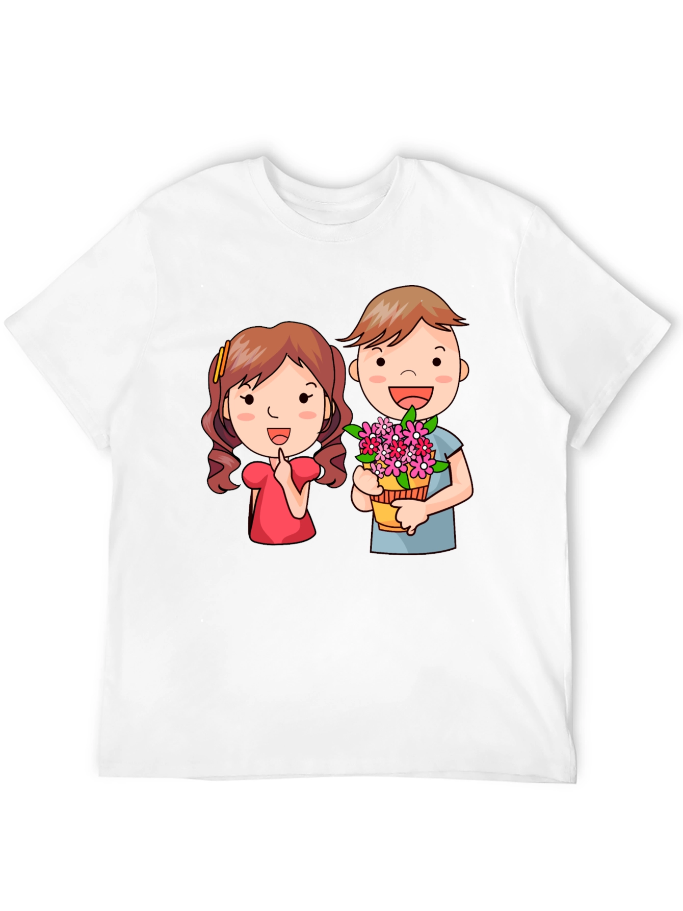 Cute Cartoon Couple Graphic T-Shirt