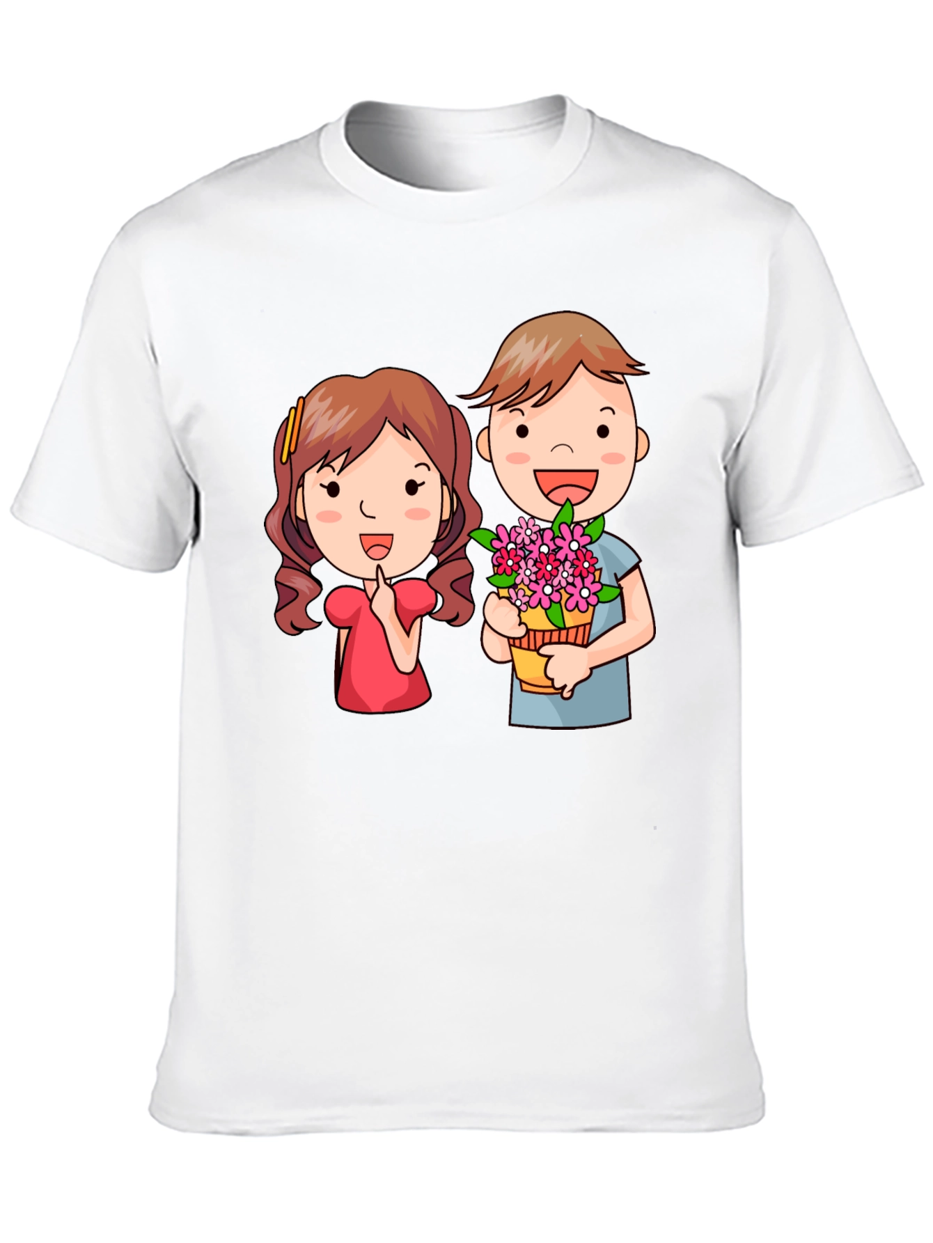 Cute Cartoon Couple Graphic T-Shirt