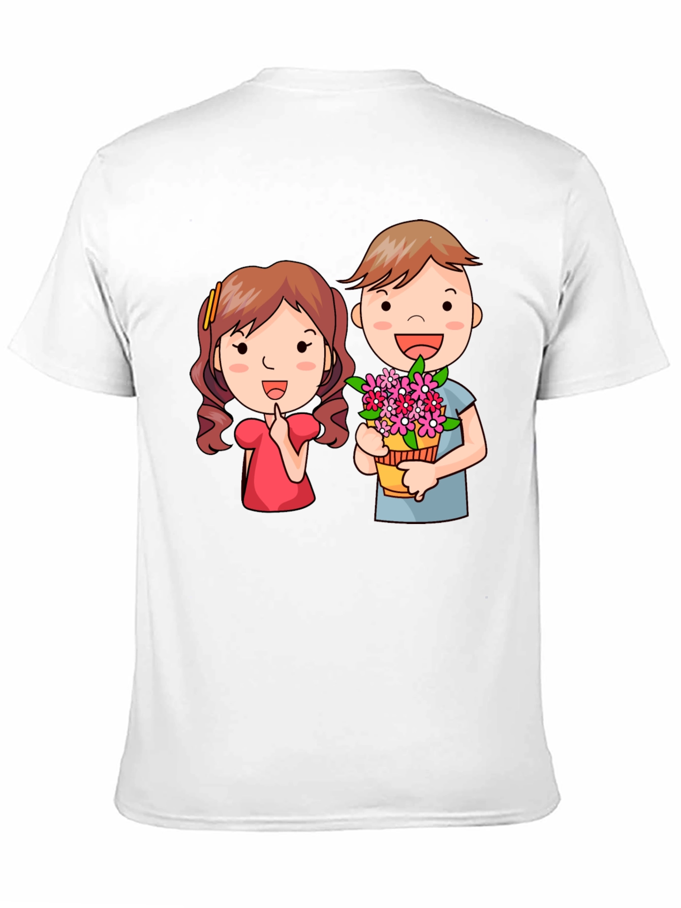 Cute Cartoon Couple Graphic T-Shirt