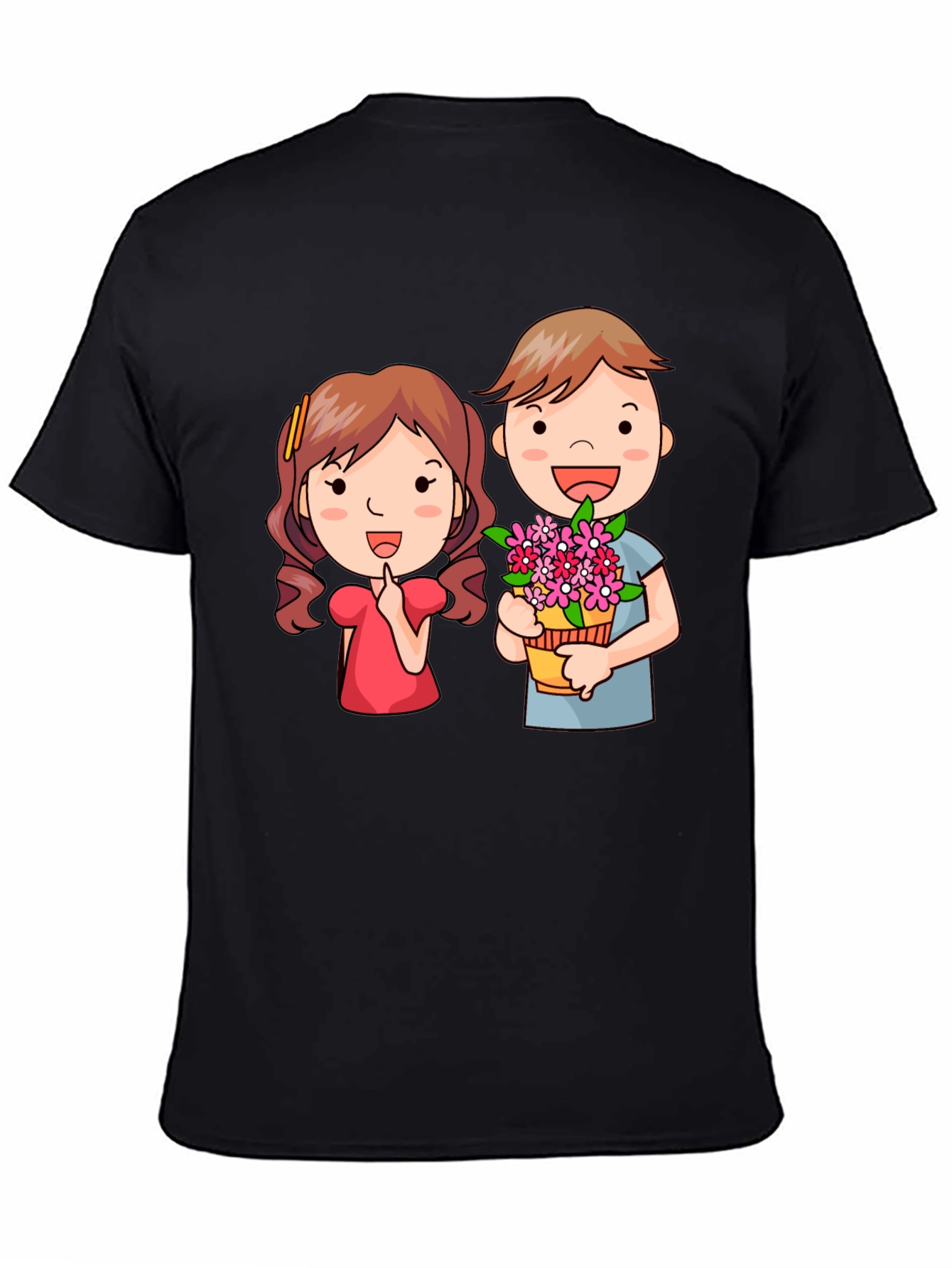 Cute Cartoon Couple Graphic T-Shirt