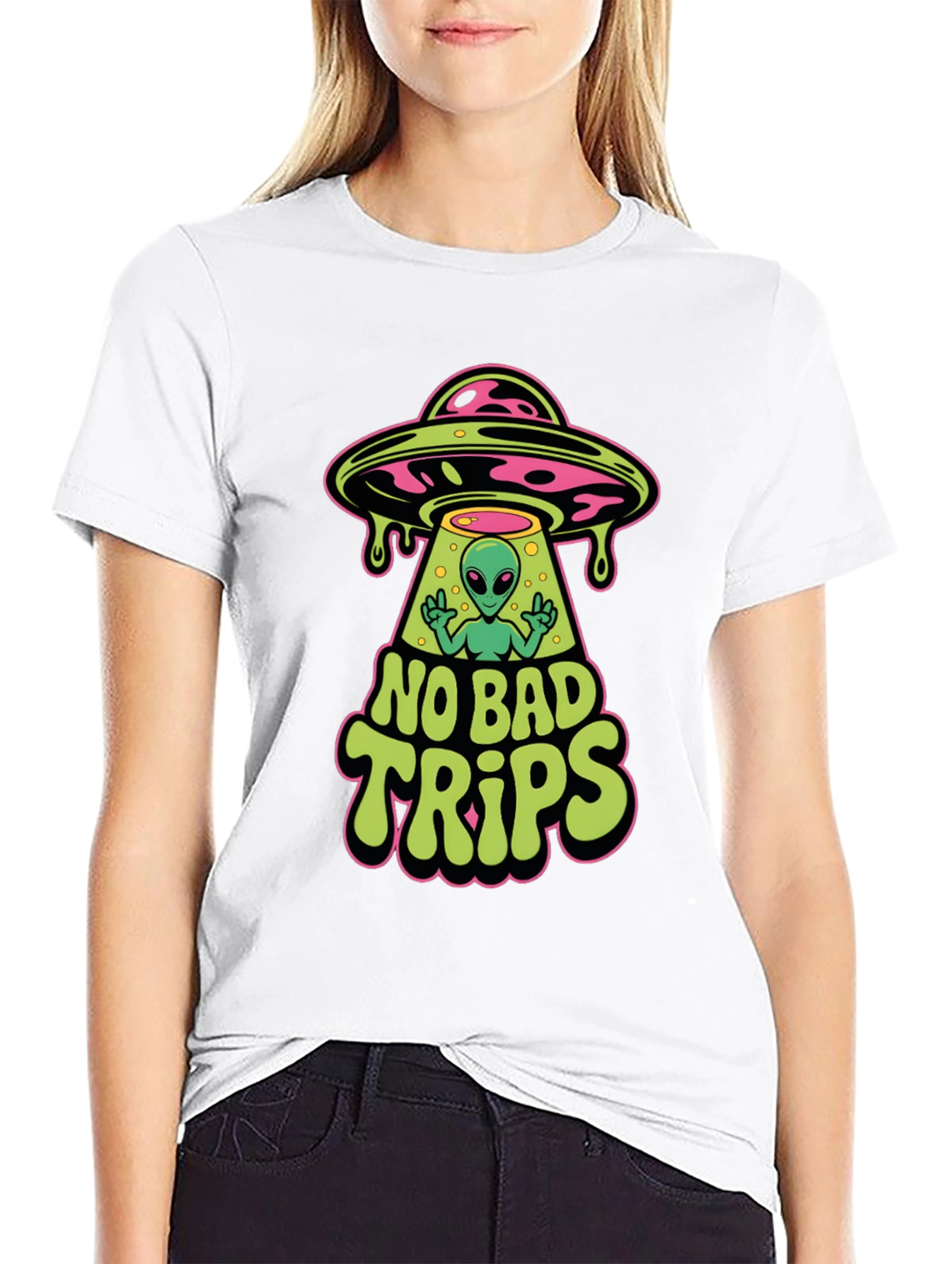 No Bad Trips Alien Graphic T-Shirt