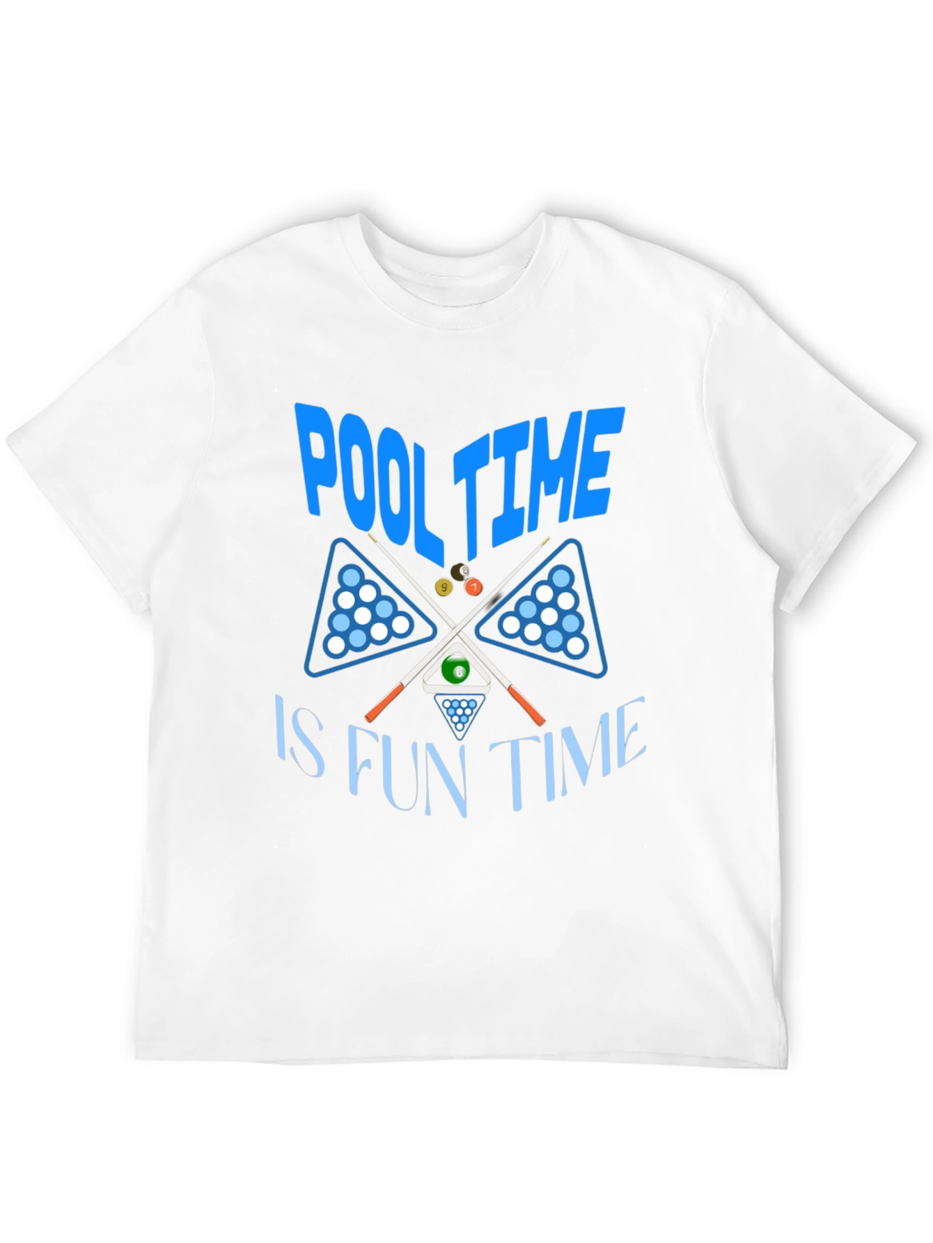 Pool Time Fun Time Black Graphic T-Shirt