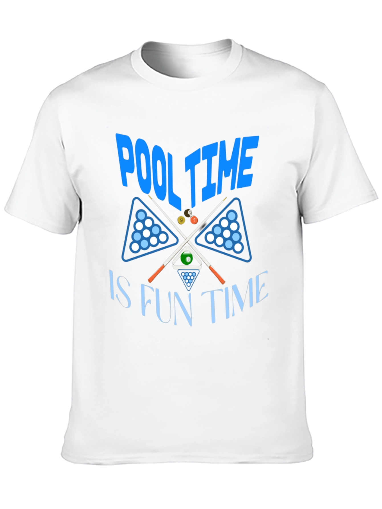 Pool Time Fun Time Black Graphic T-Shirt