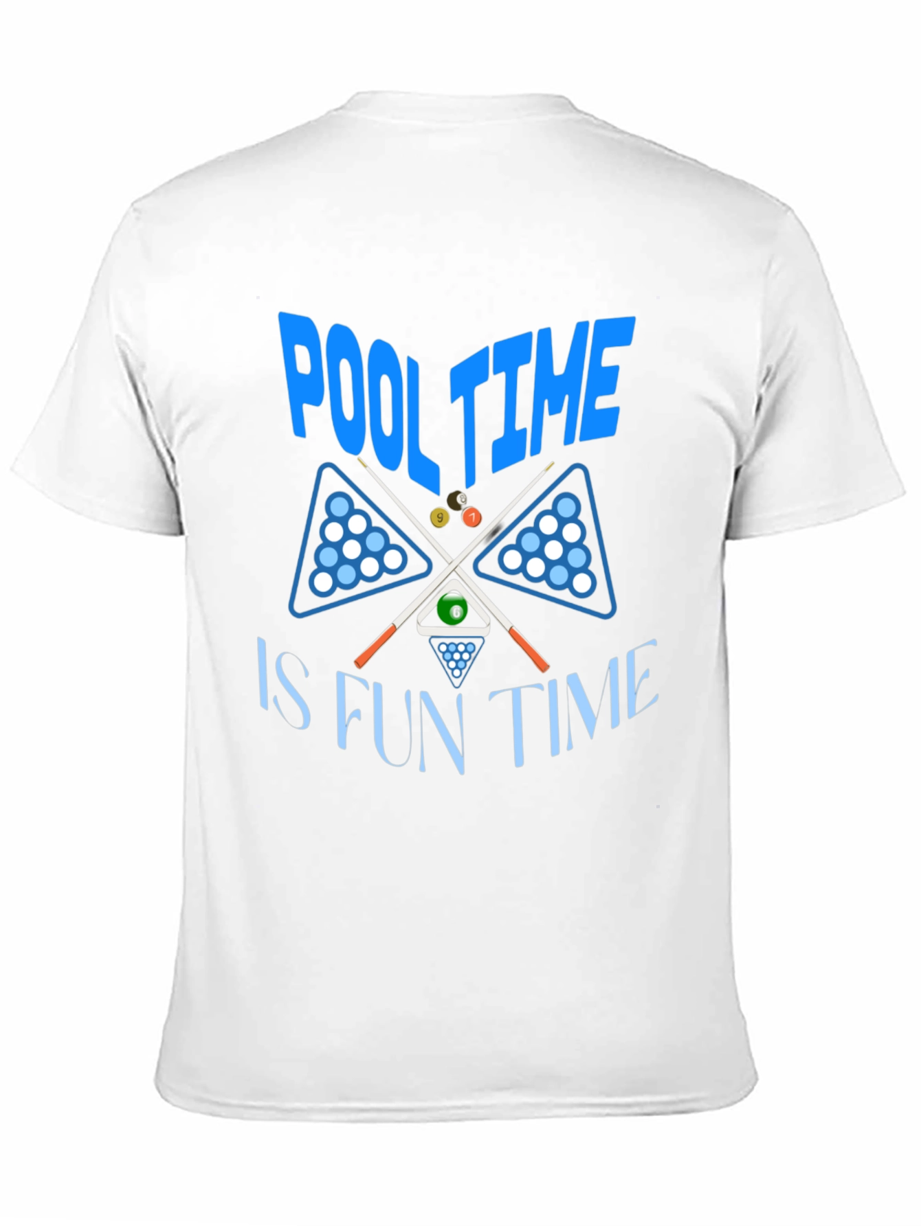 Pool Time Fun Time Black Graphic T-Shirt