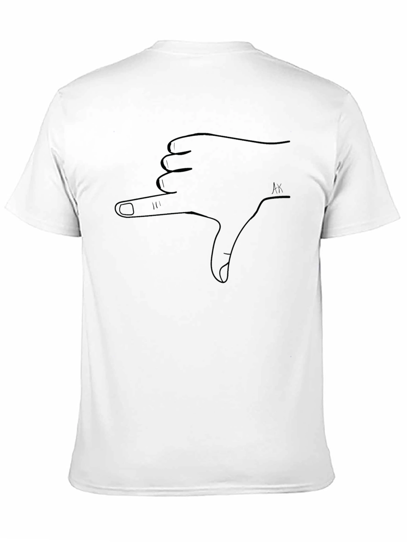 Thumbs Down Hand Gesture Graphic Tee - Black
