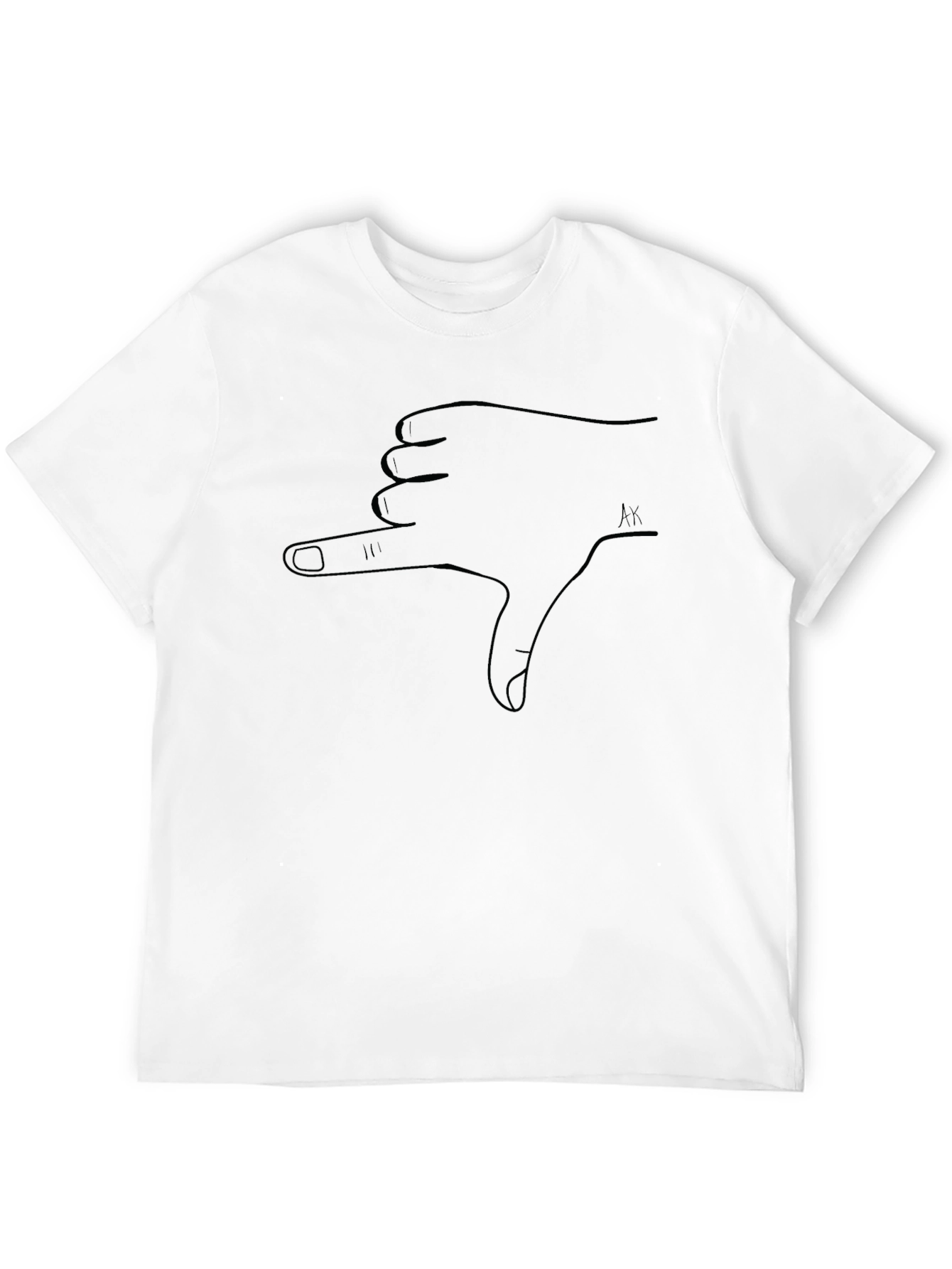 Thumbs Down Hand Gesture Graphic Tee - Black