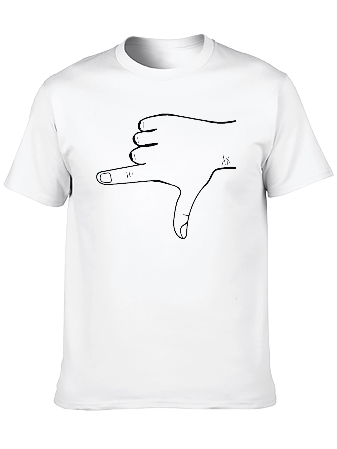 Thumbs Down Hand Gesture Graphic Tee - Black