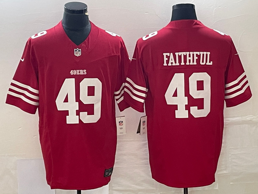 Men's San Francisco 49ers The Faithful #49 Scarlet Vapor F.U.S.E. Limited Jerseys