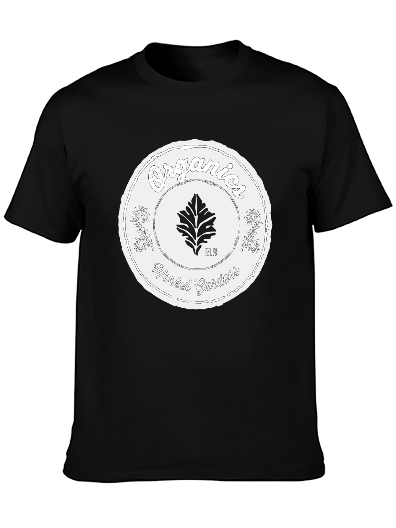 Organic Market Gardens Black Graphic T-Shirt