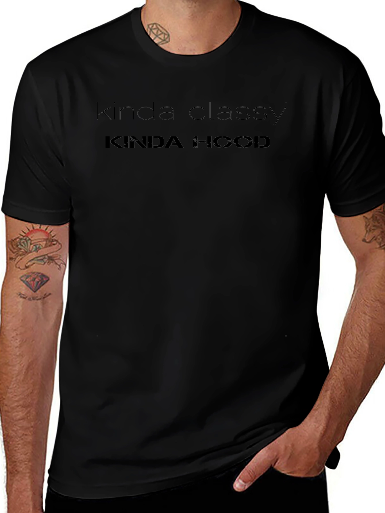 Kinda Classy Kinda Hood Mens Black T-Shirt
