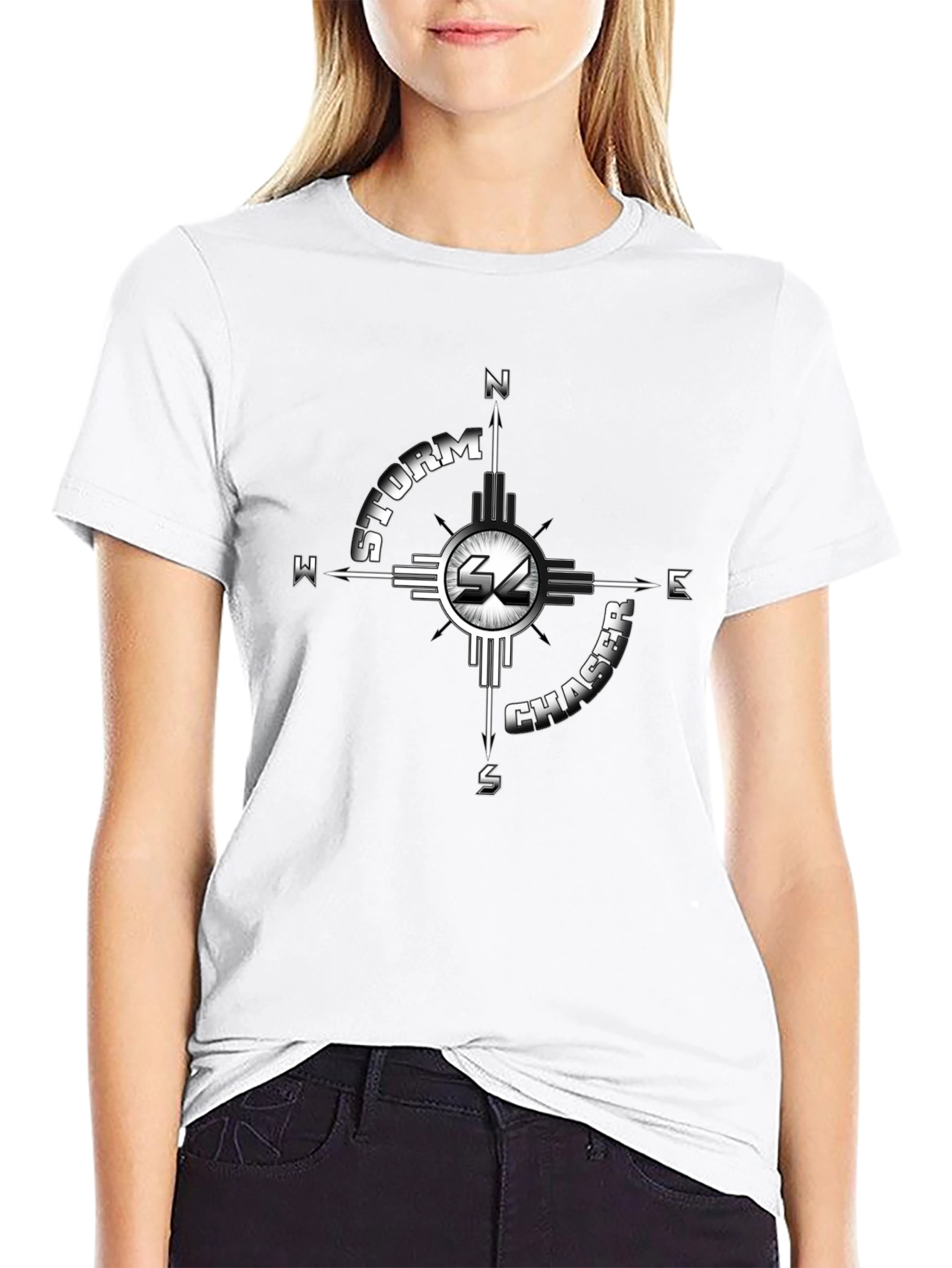Storm Chaser Compass Graphic Tee - Black