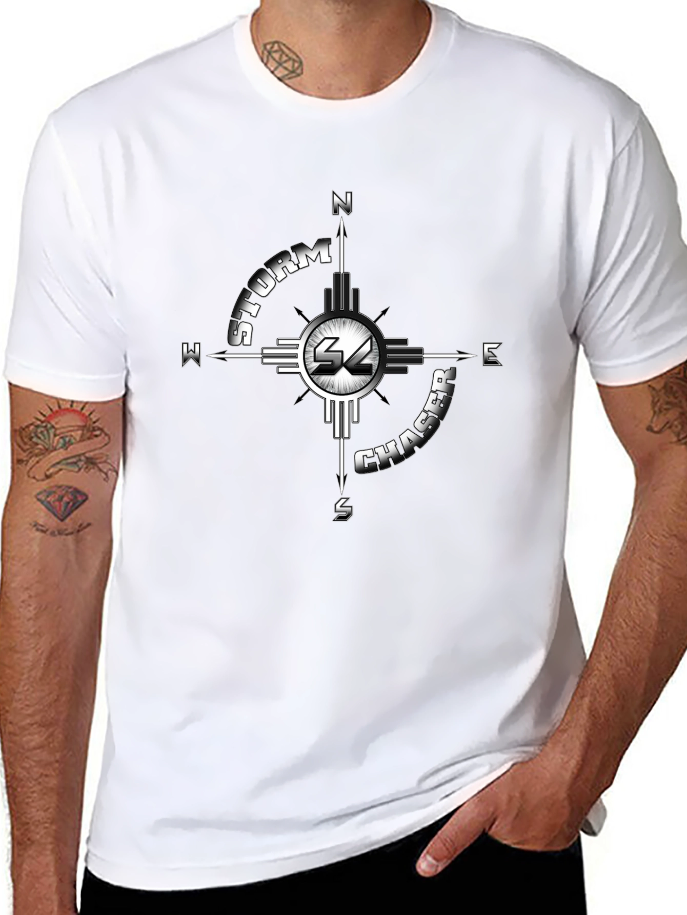 Storm Chaser Compass Graphic Tee - Black