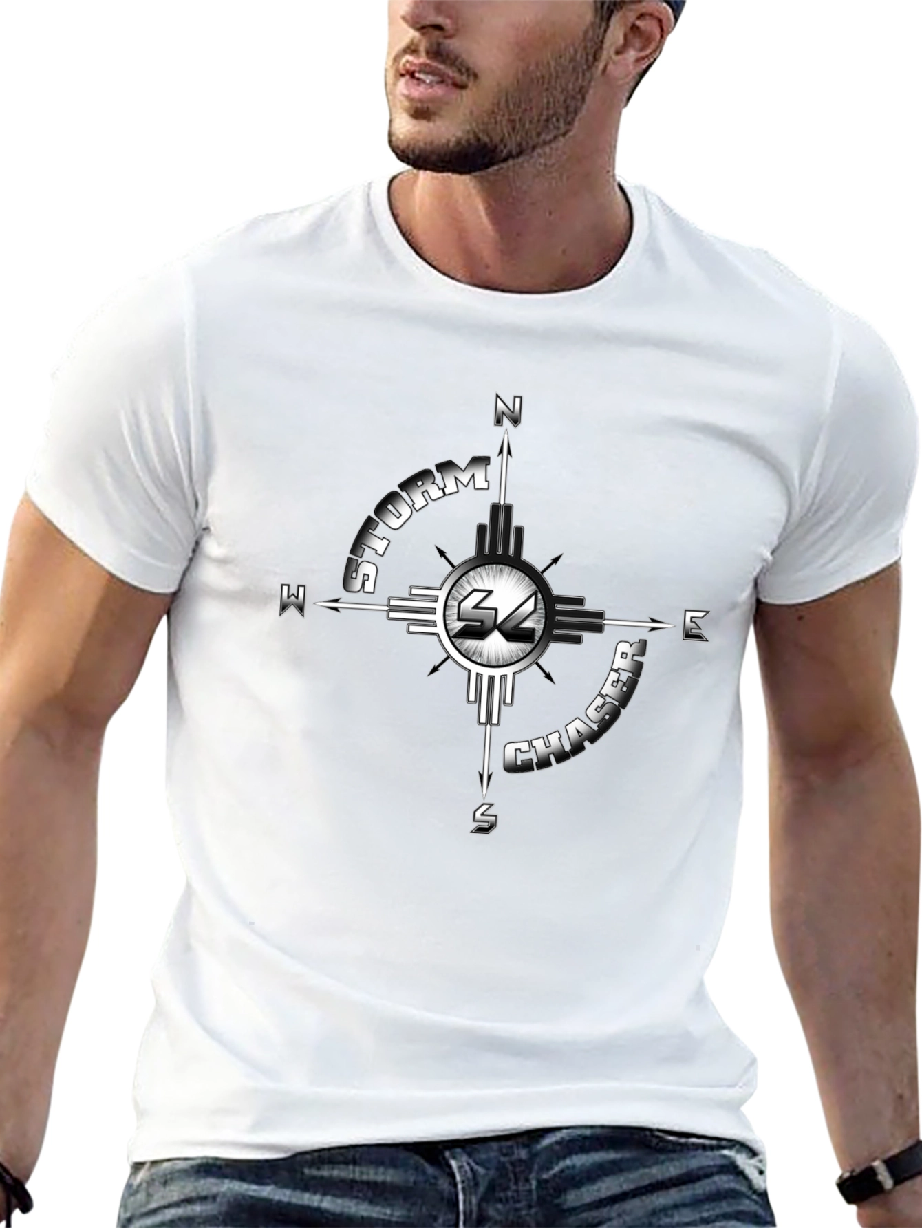 Storm Chaser Compass Graphic Tee - Black