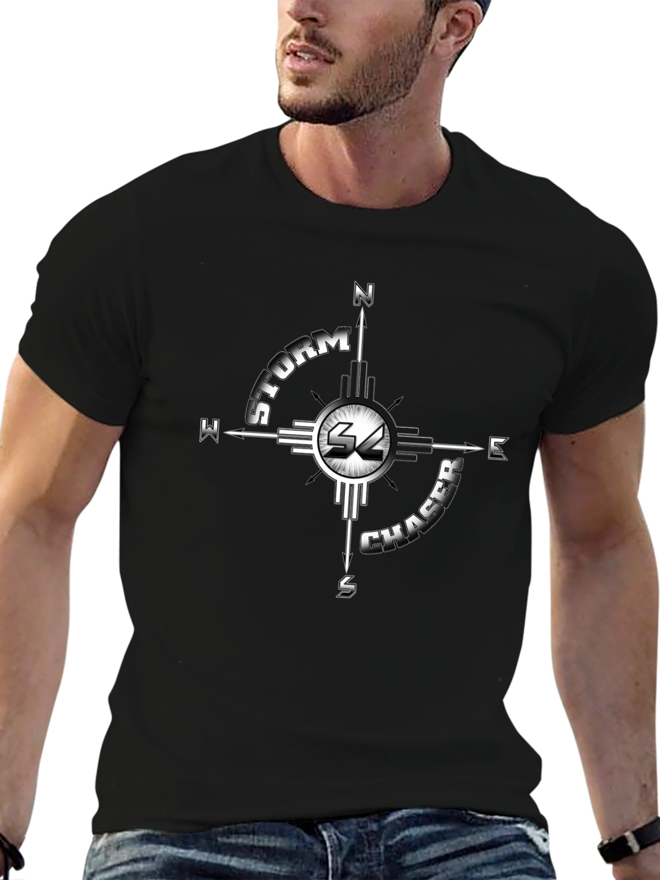 Storm Chaser Compass Graphic Tee - Black