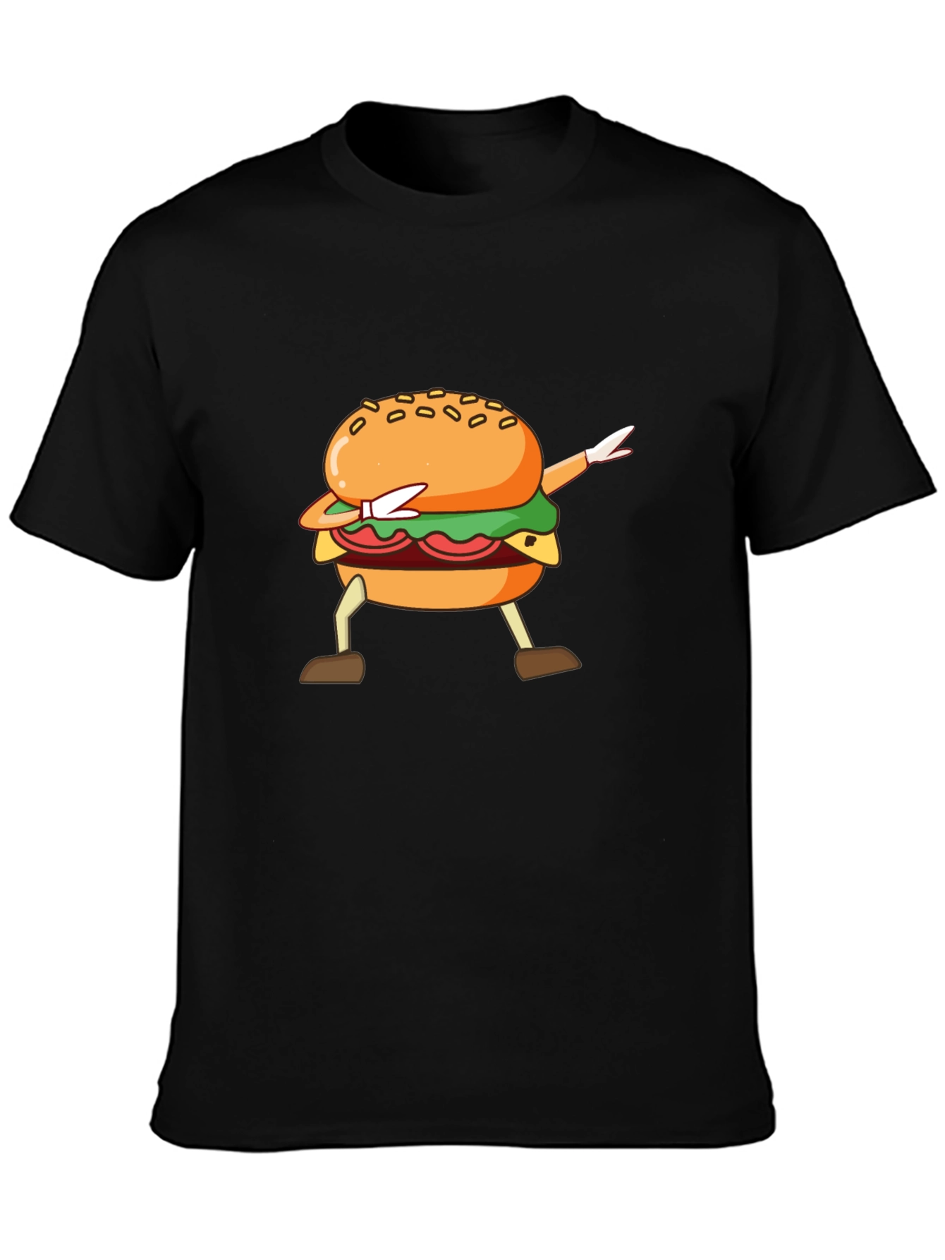 Dabbing Burger Black T-Shirt - Unique Design