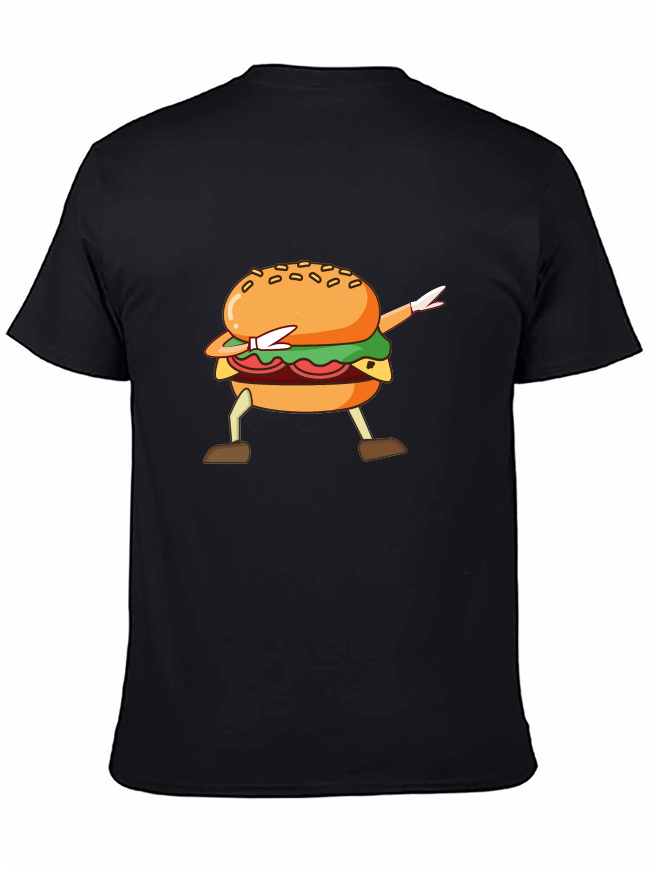 Dabbing Burger Black T-Shirt - Unique Design