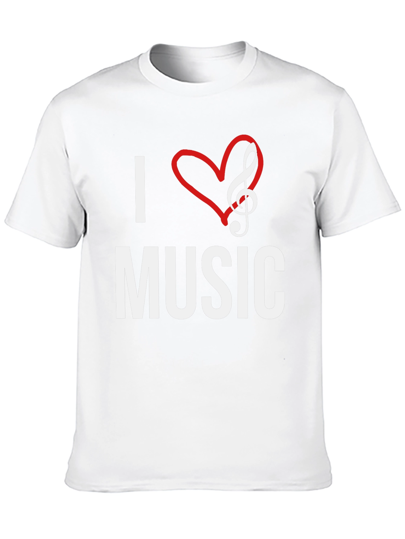 I Love Music Graphic Tee - Black Cotton T-Shirt