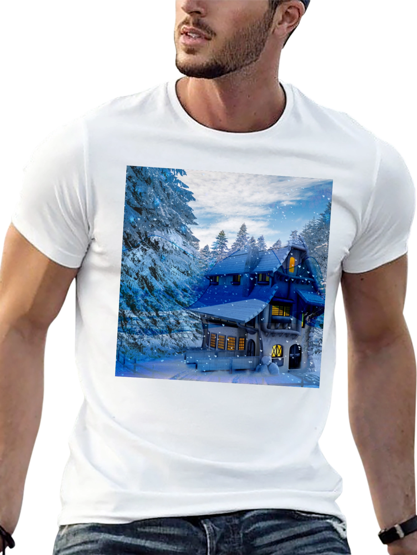 Winter Cabin Graphic T-Shirt