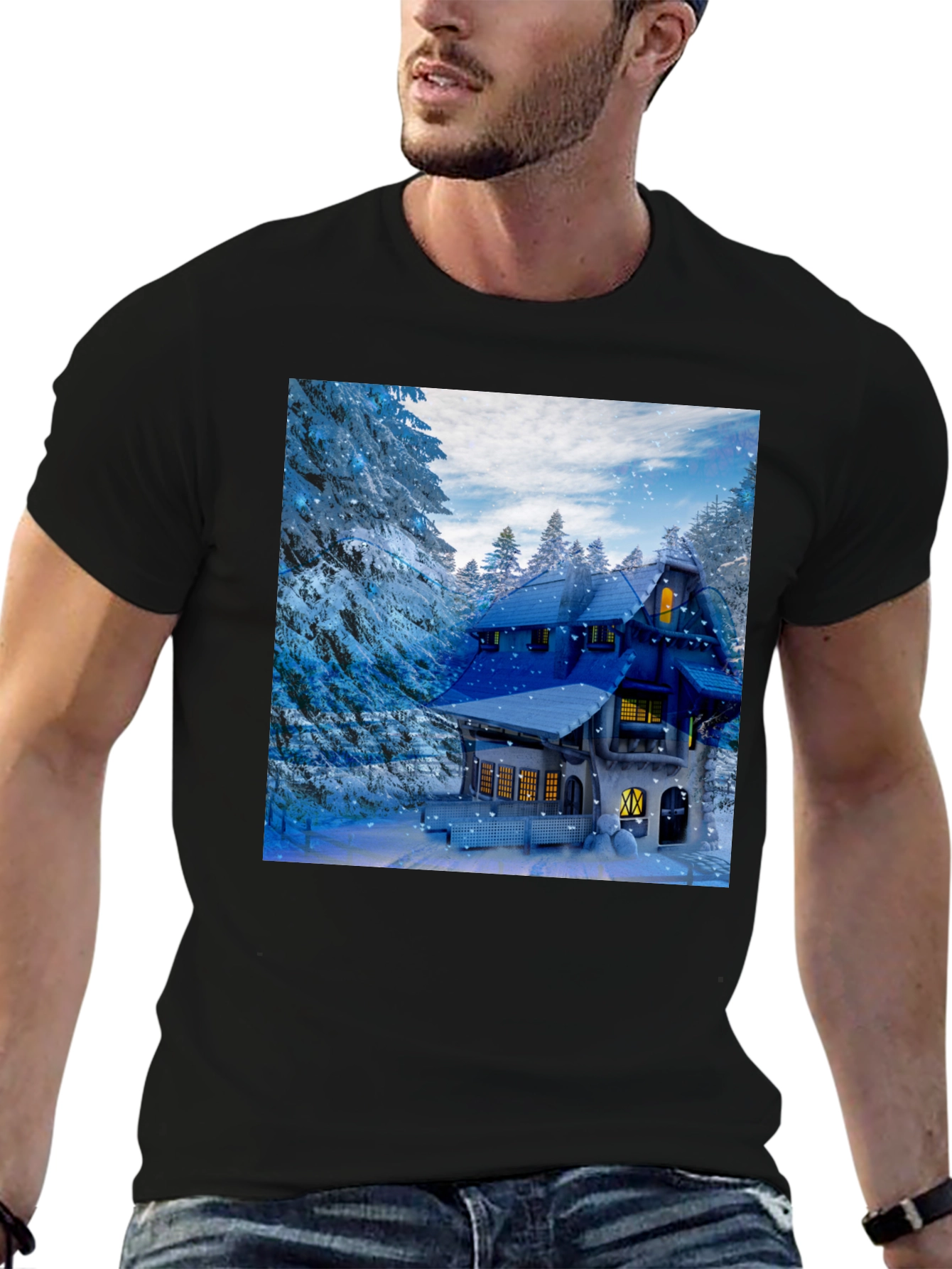 Winter Cabin Graphic T-Shirt