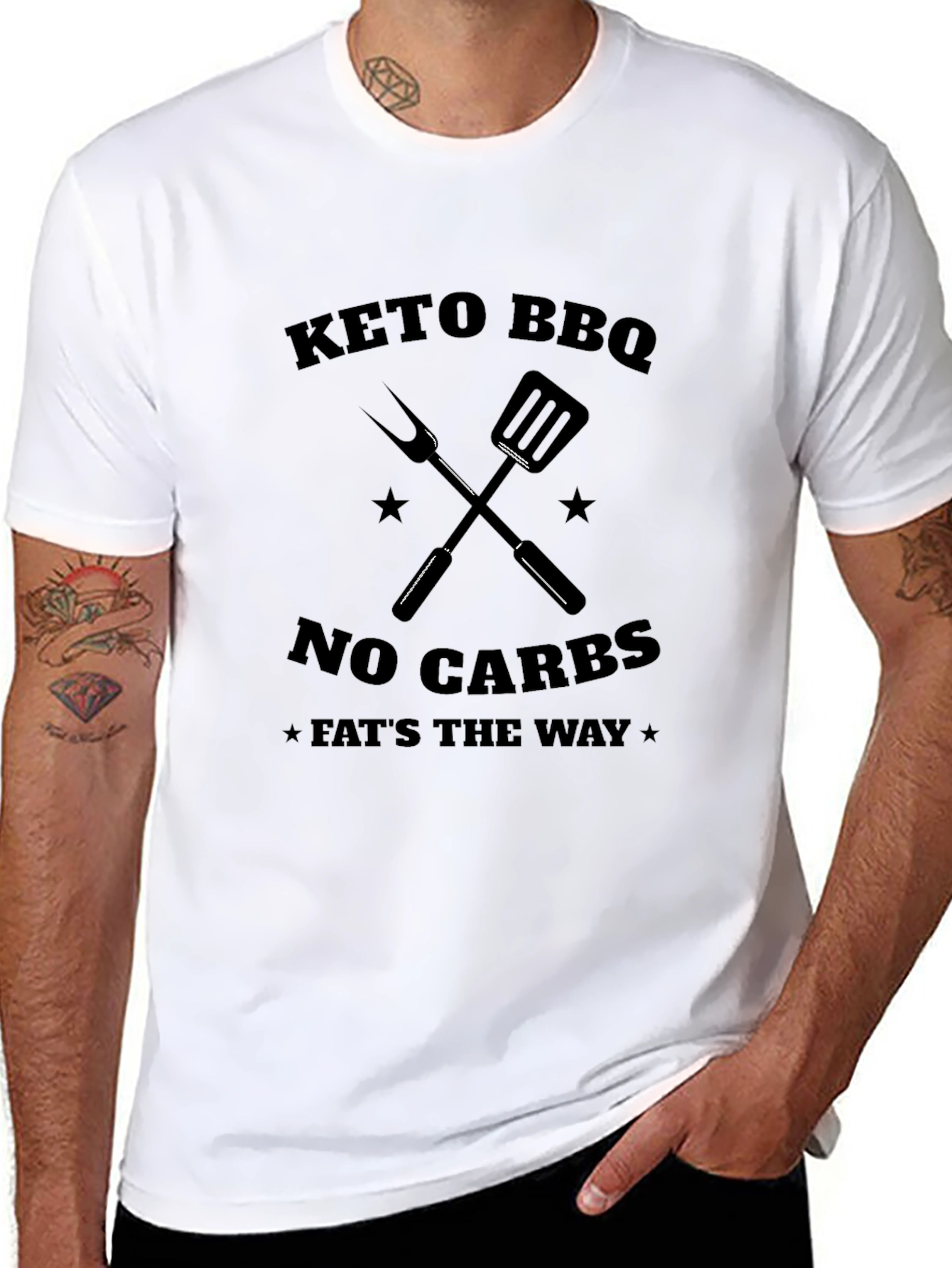 Keto BBQ T-Shirt - No Carbs Fats The Way