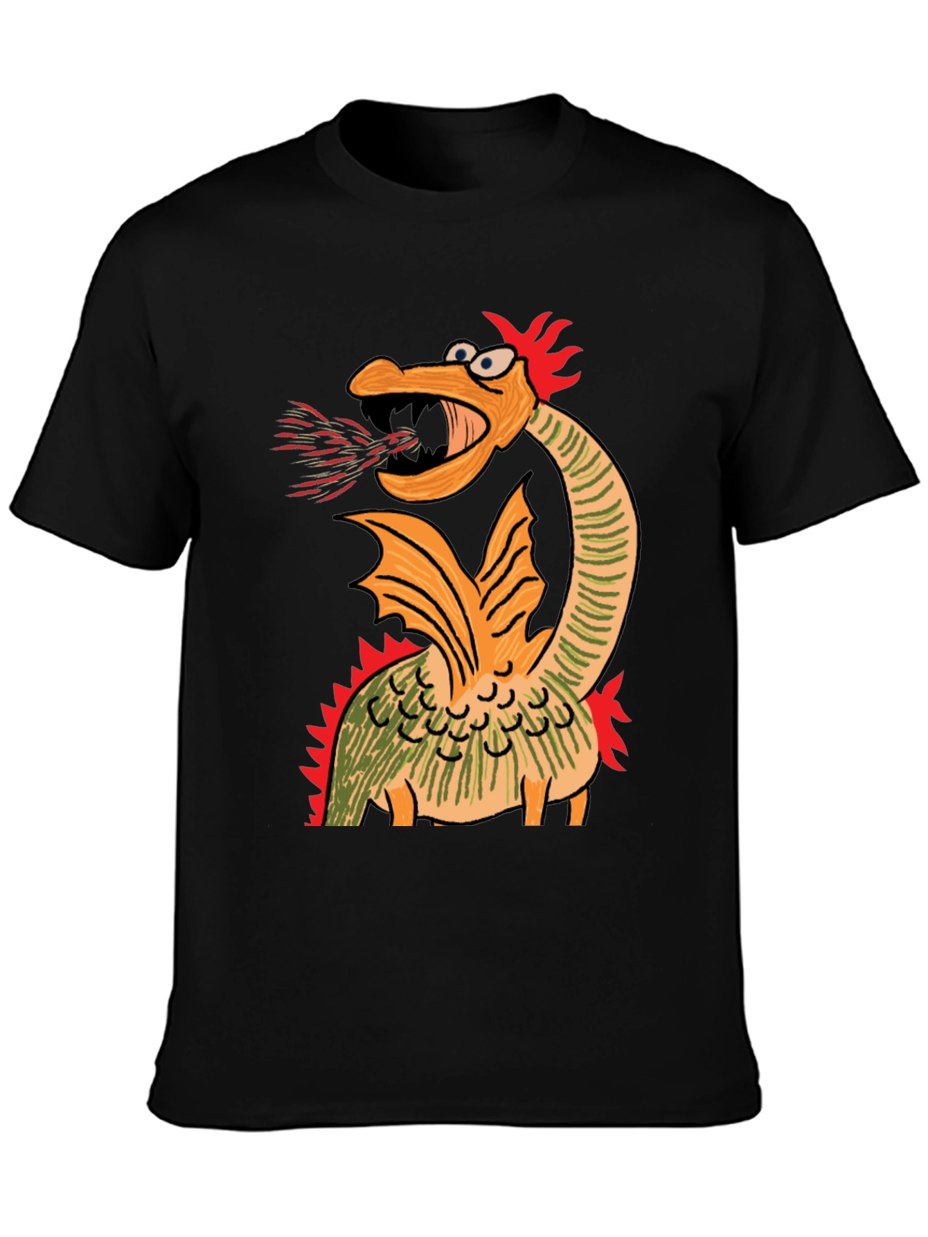 Cartoon Dragon Graphic Tee - Quirky Design