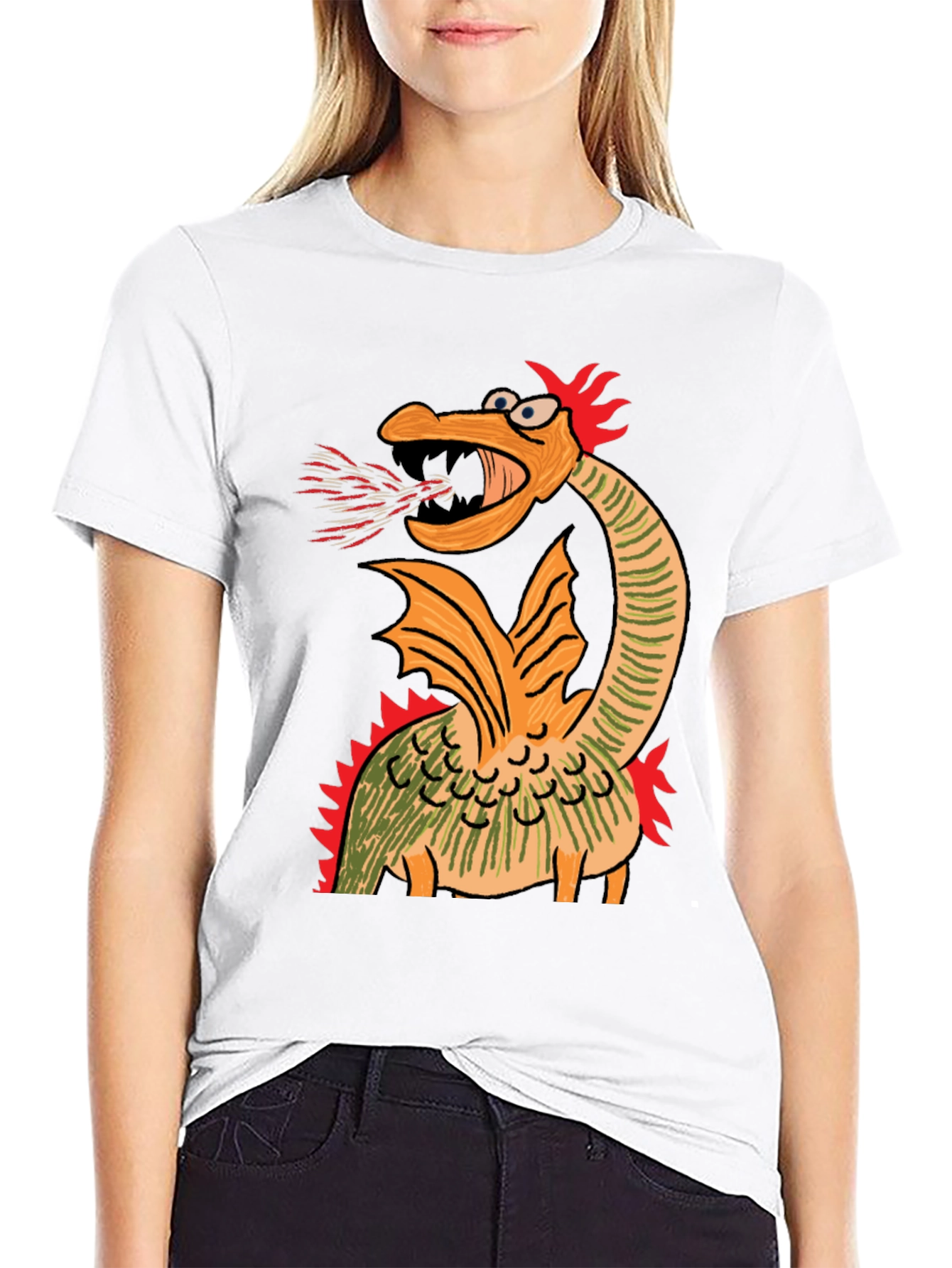 Cartoon Dragon Graphic Tee - Quirky Design