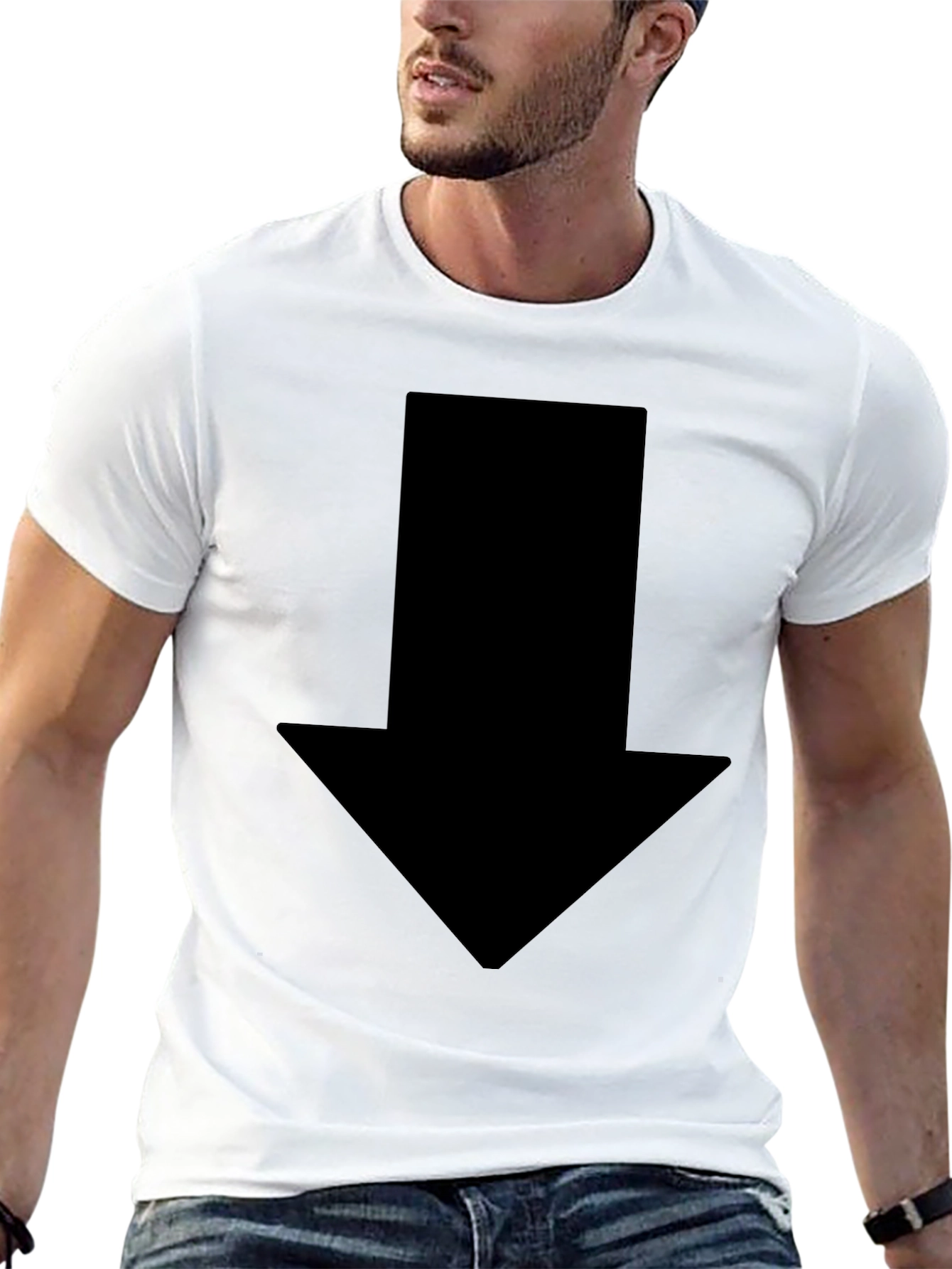 Mens Black Arrow Graphic Tee - Casual Style