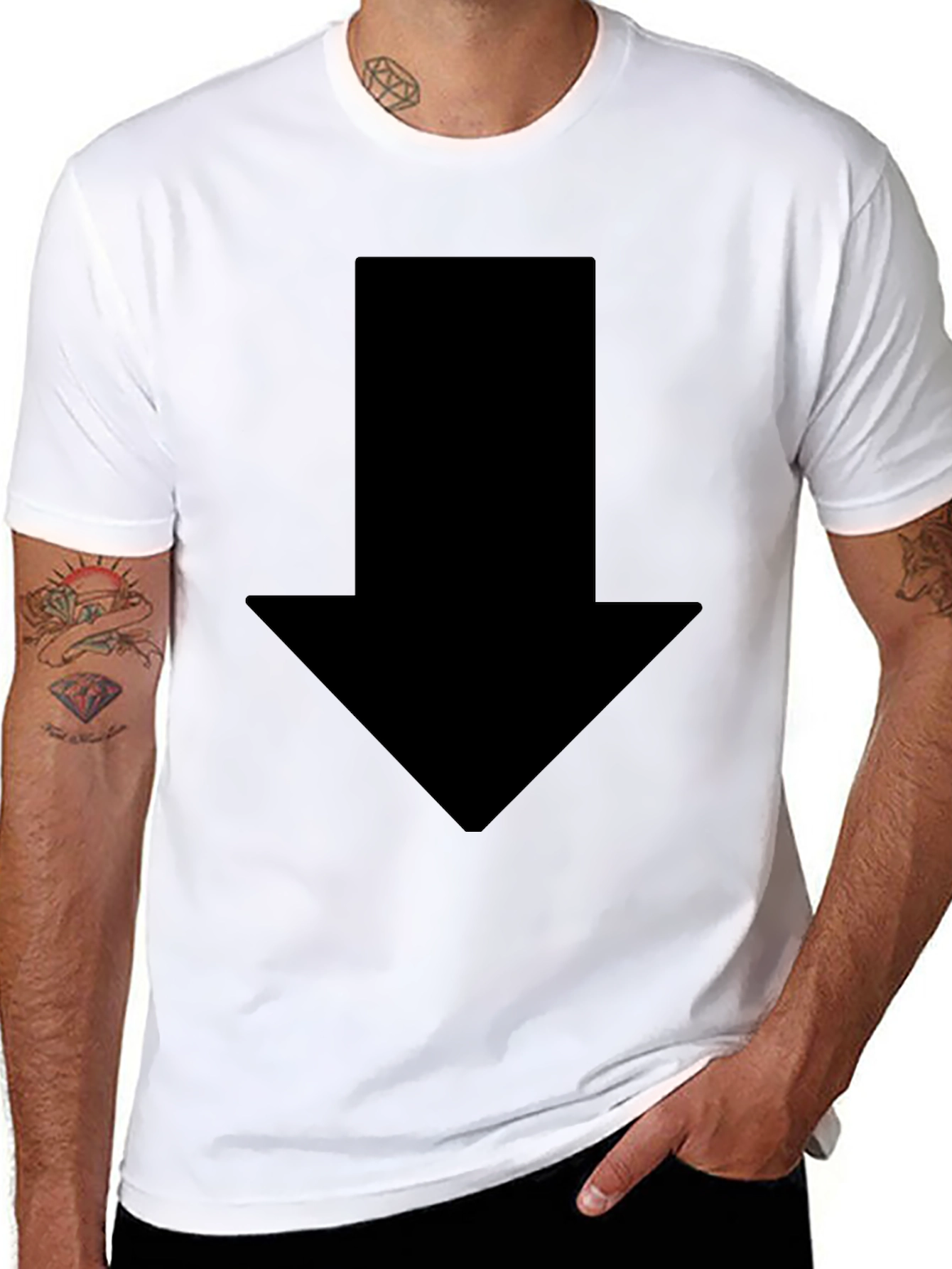 Mens Black Arrow Graphic Tee - Casual Style