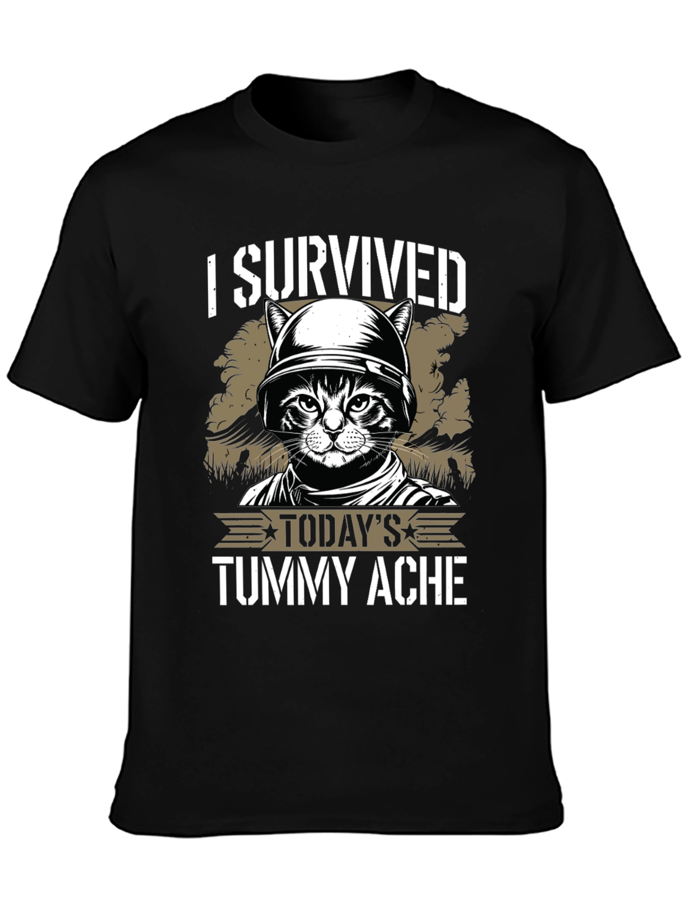 I Survived Tummy Ache Cat T-Shirt