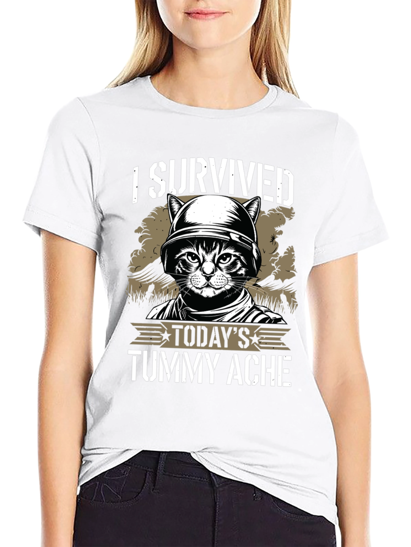 I Survived Tummy Ache Cat T-Shirt