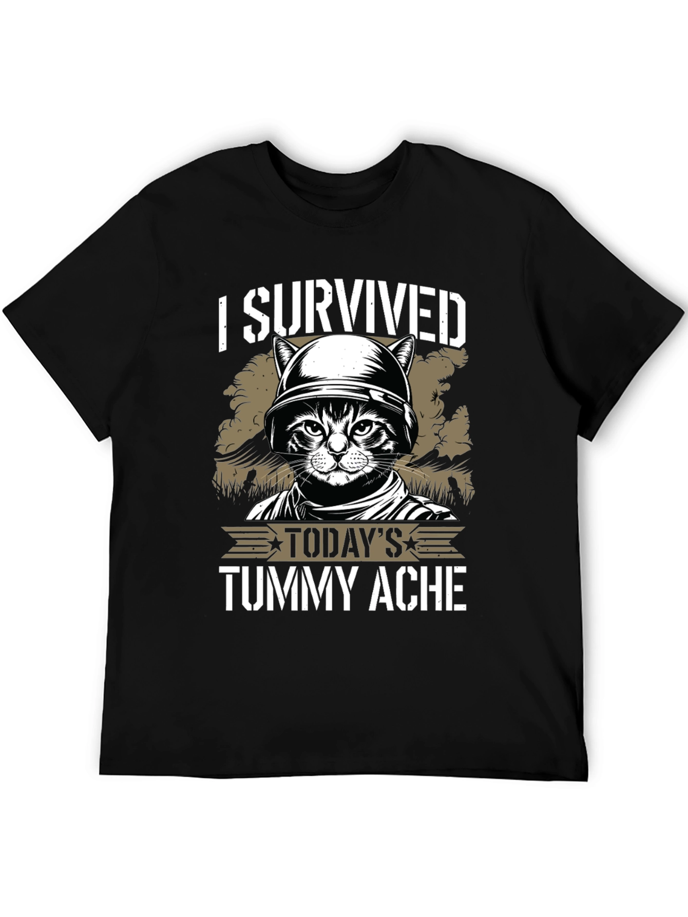 I Survived Tummy Ache Cat T-Shirt