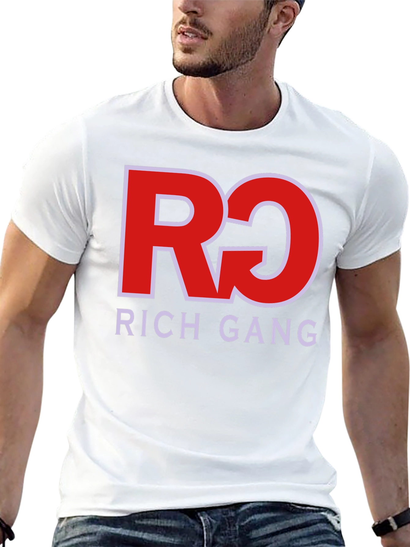 Rich Gang Black T-Shirt Red/White Graphic