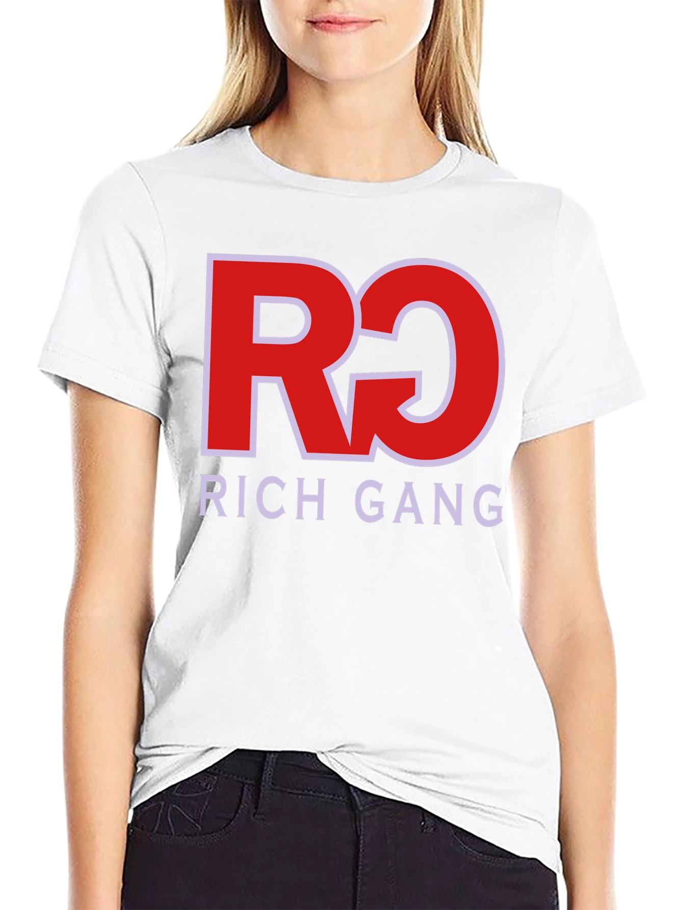 Rich Gang Black T-Shirt Red/White Graphic