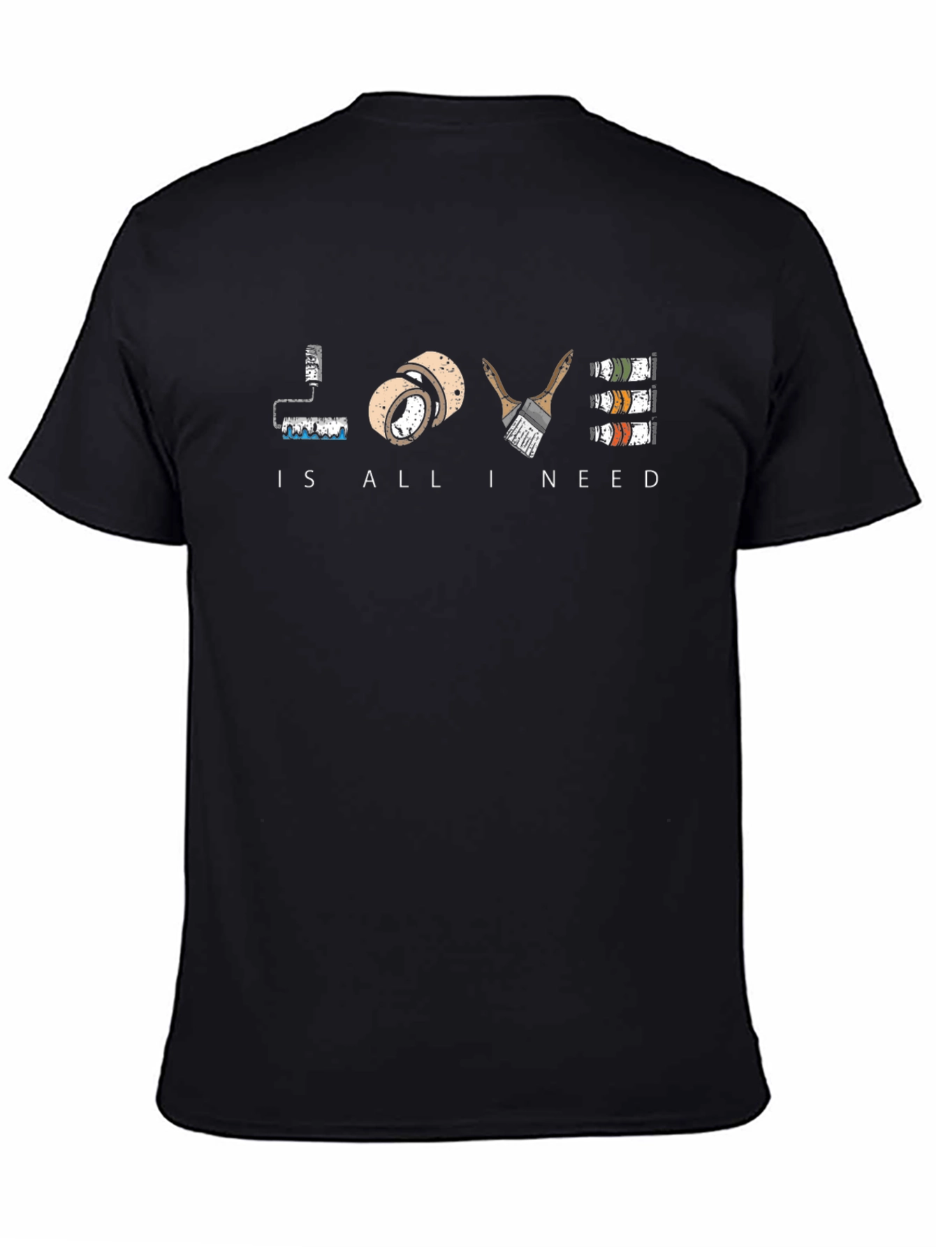 Painters Love Black T-Shirt - Art Supplies Design