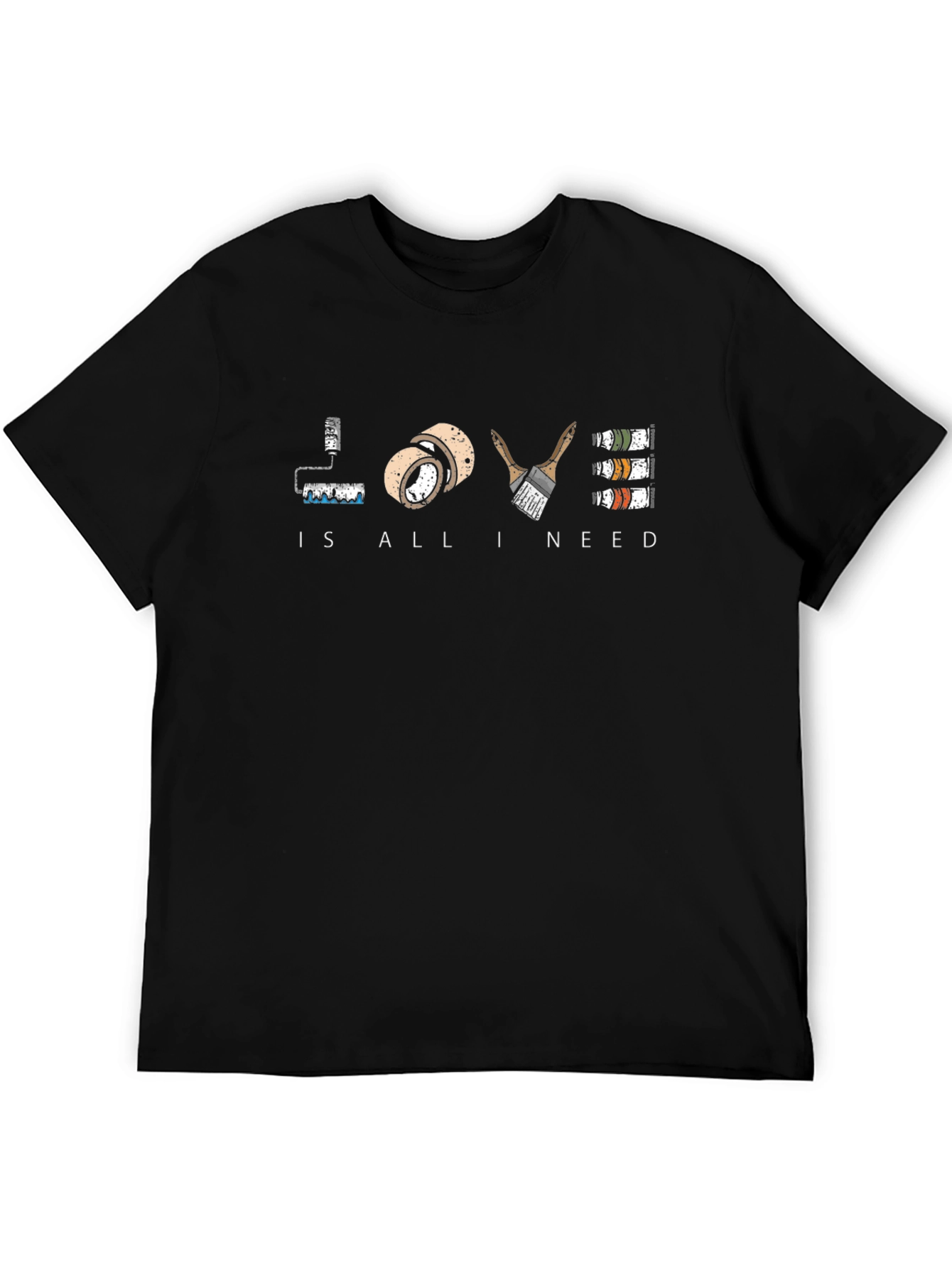 Painters Love Black T-Shirt - Art Supplies Design