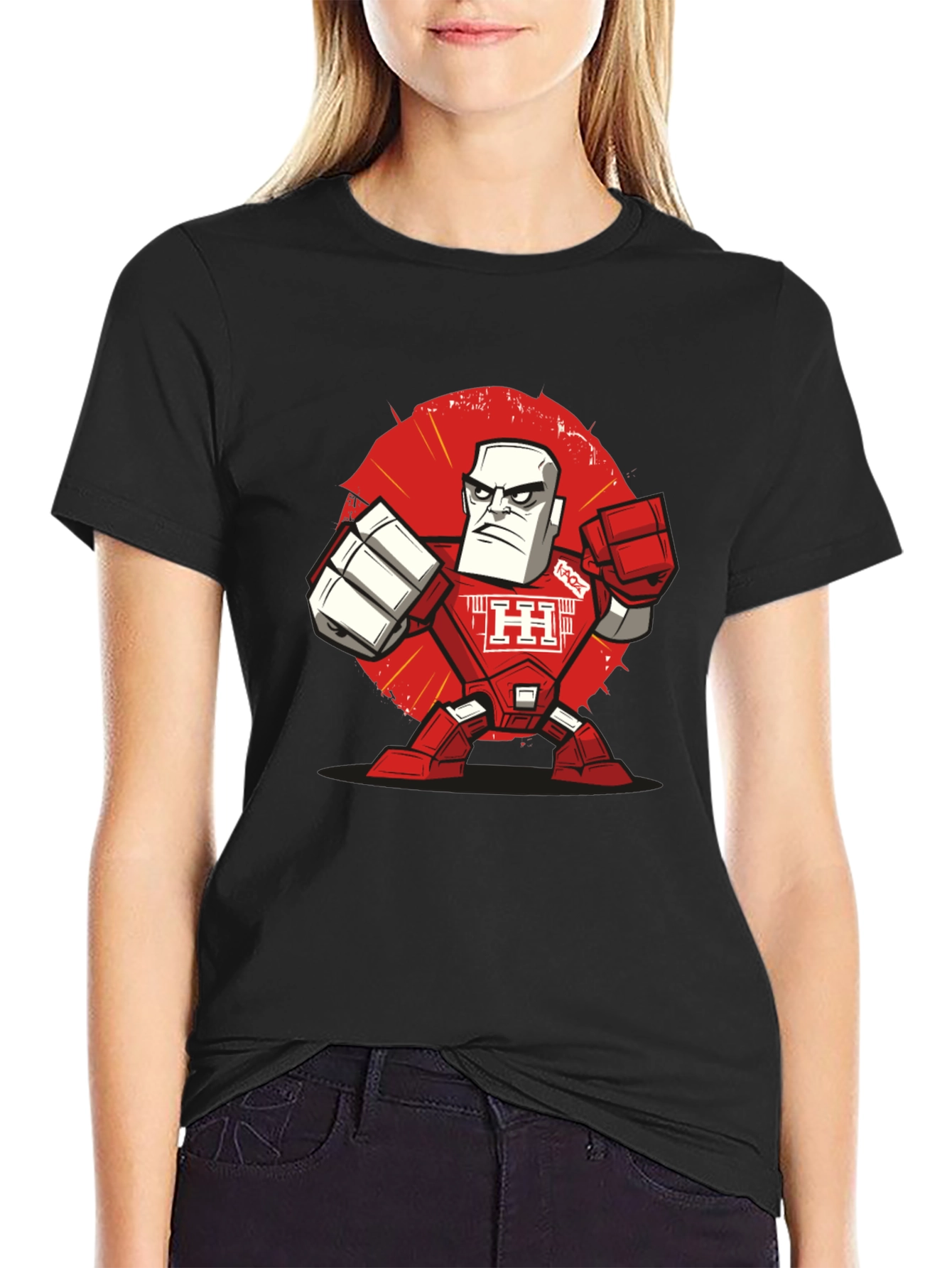 Robot Warrior Graphic Tee - Black