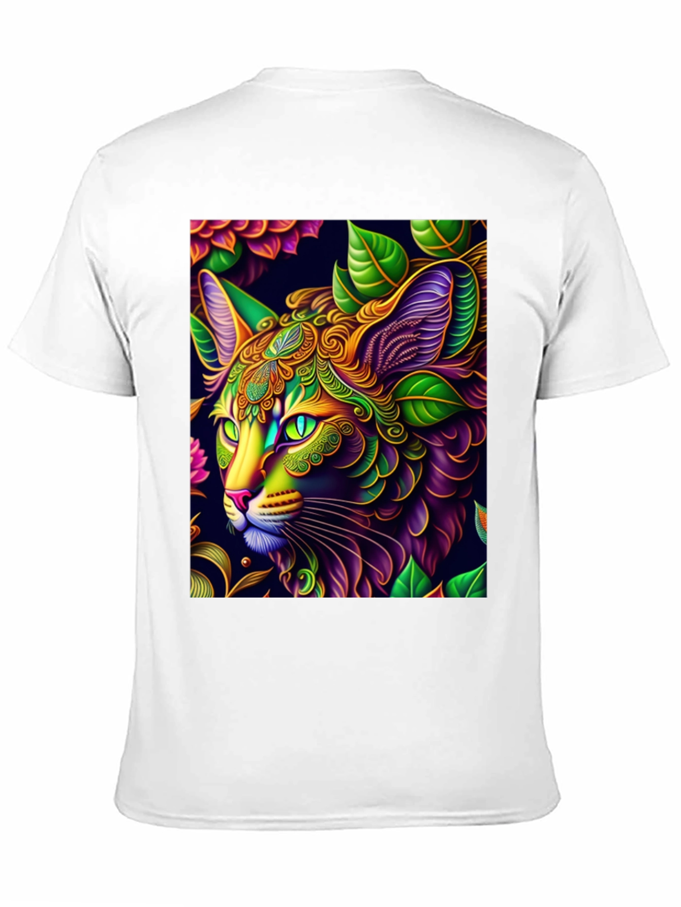 Psychedelic Cat Graphic Tee - Unique Art T-Shirt