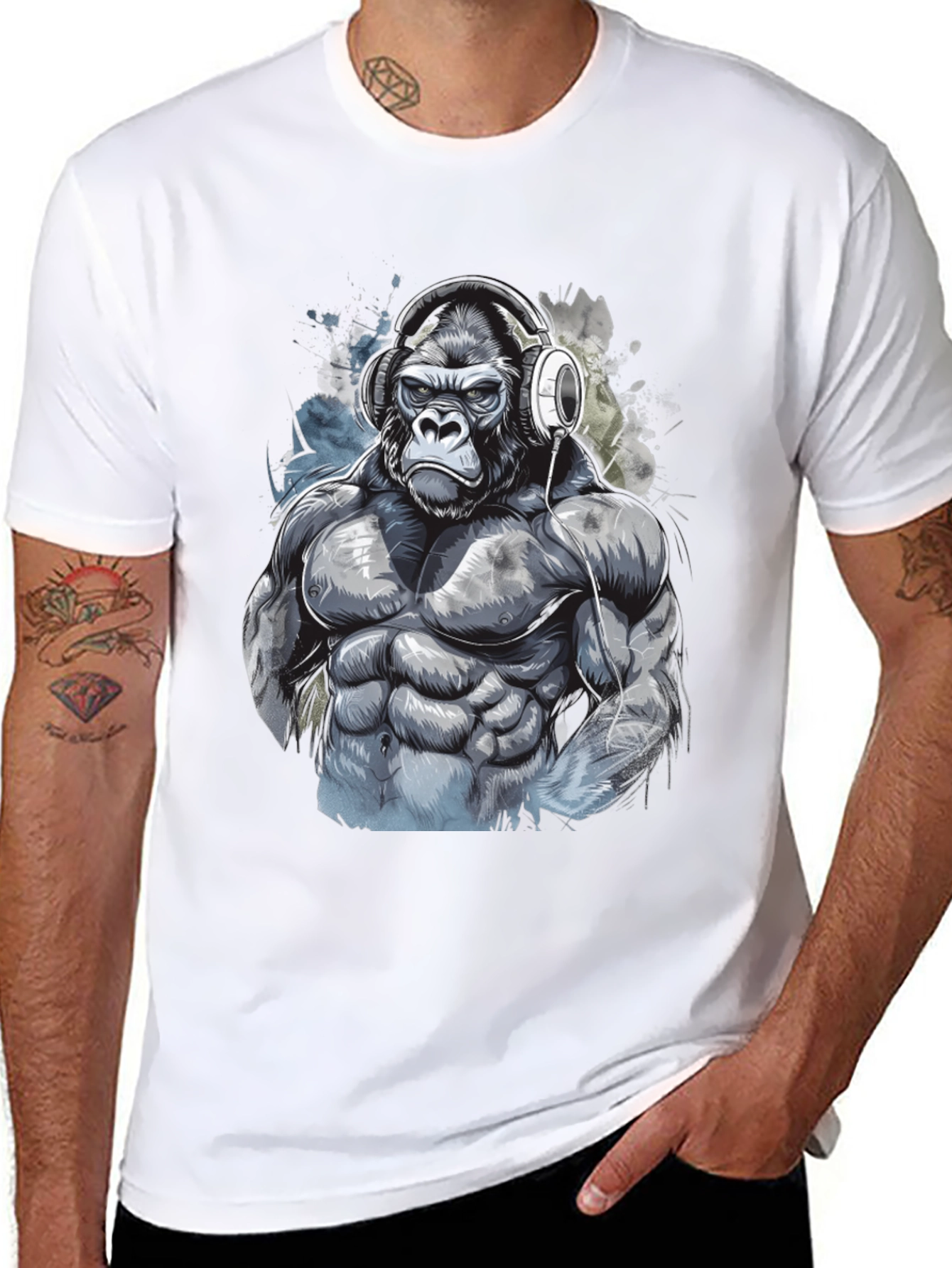 Gorilla Gym T-Shirt - Black Graphic Tee